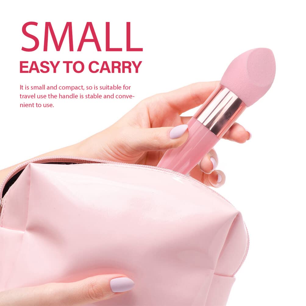 Beavorty 6pcs Little Mushroom Makeup Sponge Pens with Handle - Blending Sponge for Foundation, Concealer & Loose Powder - Travel-Friendly Makeup Puff for Flawless Face Makeup Application