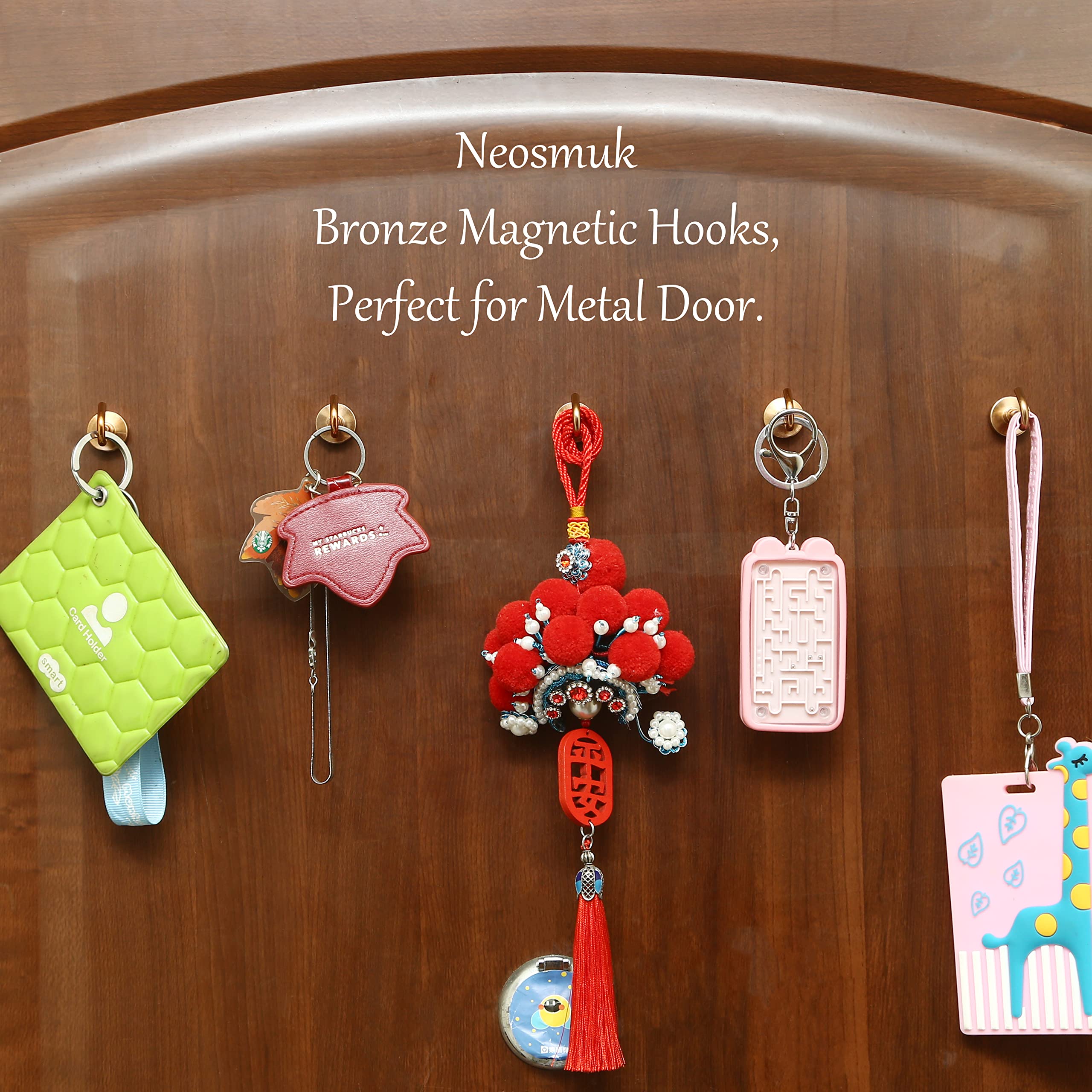**Neosmuk 30lb Heavy Duty Magnetic Hooks (10 Pack, Bronze) – Extra Strong Refrigerator Magnets, Cruise Hooks for Hanging, Magnetic Hangers for Cabins & Grills – Perfect for Kitchen, RV, Office & Home Organization**