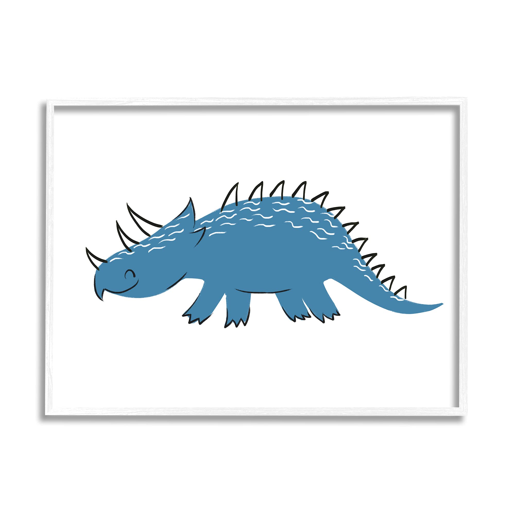 Stupell Industries Happy Blue Dinosaur Fun Spiked Kids' Reptile Wall Art - 24