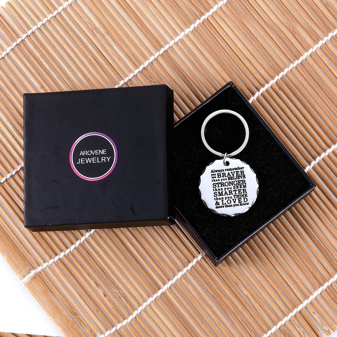 Arovene Inspirational Keychain - Motivational Gifts for Teen Boys & Girls, Christmas Stocking Stuffers, Graduation & Birthday Presents for Son/Daughter - Perfect for Daily Encouragement & Friendship Tokens