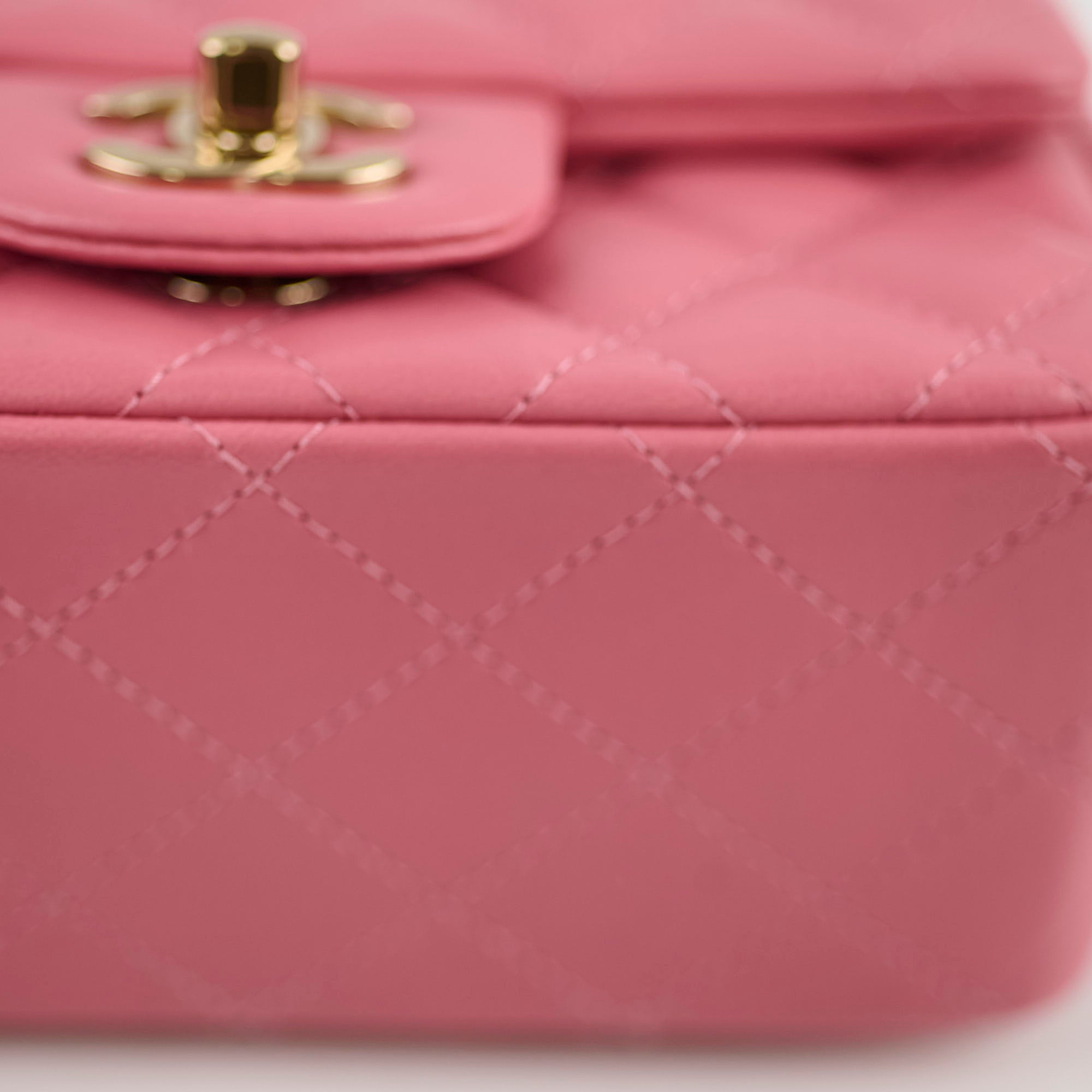 Chanel Mini Square Bag in Soft Lambskin Leather - Elegant Pink Crossbody Purse for Women | Perfect for Date Nights, Parties & Everyday Luxury