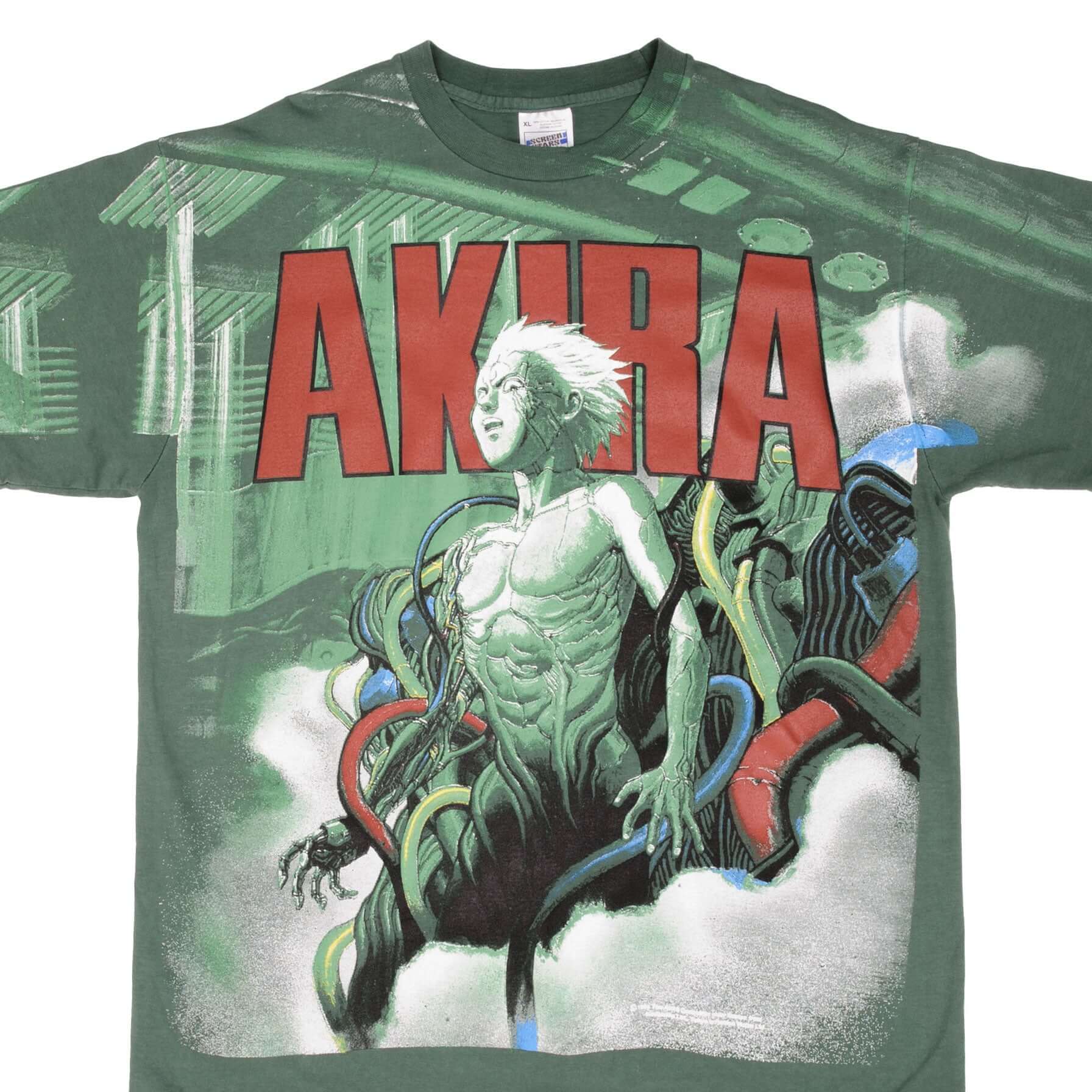 Vintage 1988 AKIRA Anime All Over Print T-Shirt - XL Size, Single Stitch - Perfect for Anime Fans, Cosplay, and Retro Fashion Enthusiasts