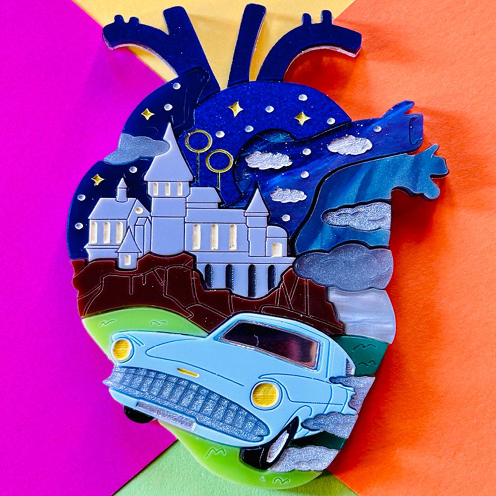 Anatomical Heart Acrylic Brooch - Magic is Where Your Heart Is by Makokot Design | Unique Gothic Jewelry for Women, Perfect for Lapel Pins, Jackets, Bags & Alternative Fashion Accessories