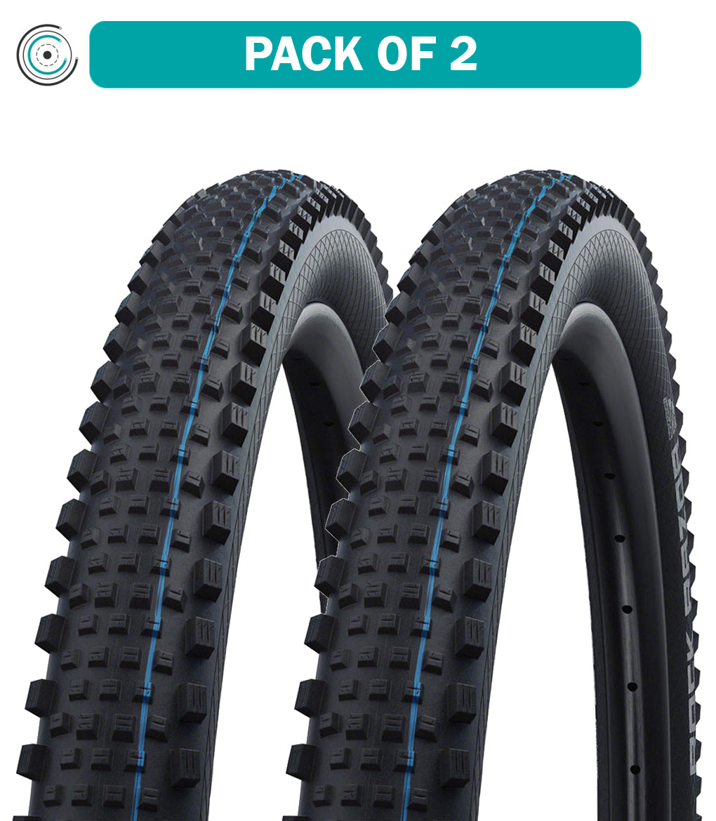 2 Pack Schwalbe Rock Razor 29 x 2.35 Tubeless Folding MTB Tires - Black Evolution 11600660.02 for Mountain Biking & Trail Riding