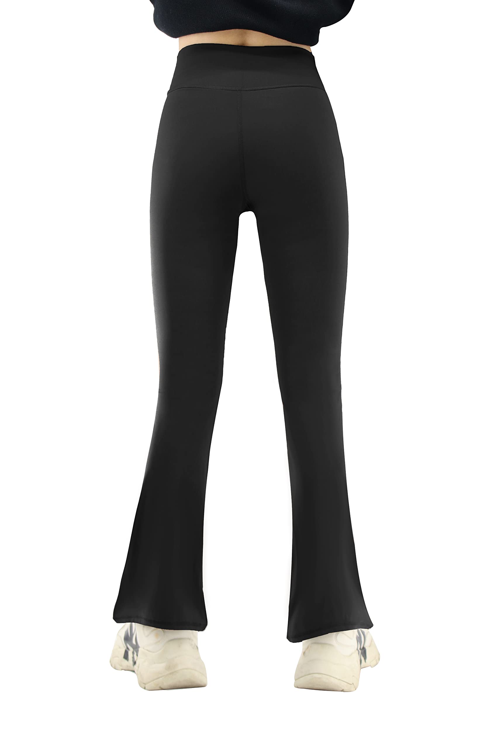 Girls High Waisted Flare Leggings - Bootcut Yoga Pants with Cross Waist Design | Perfect for Dance, Yoga & Casual Wear