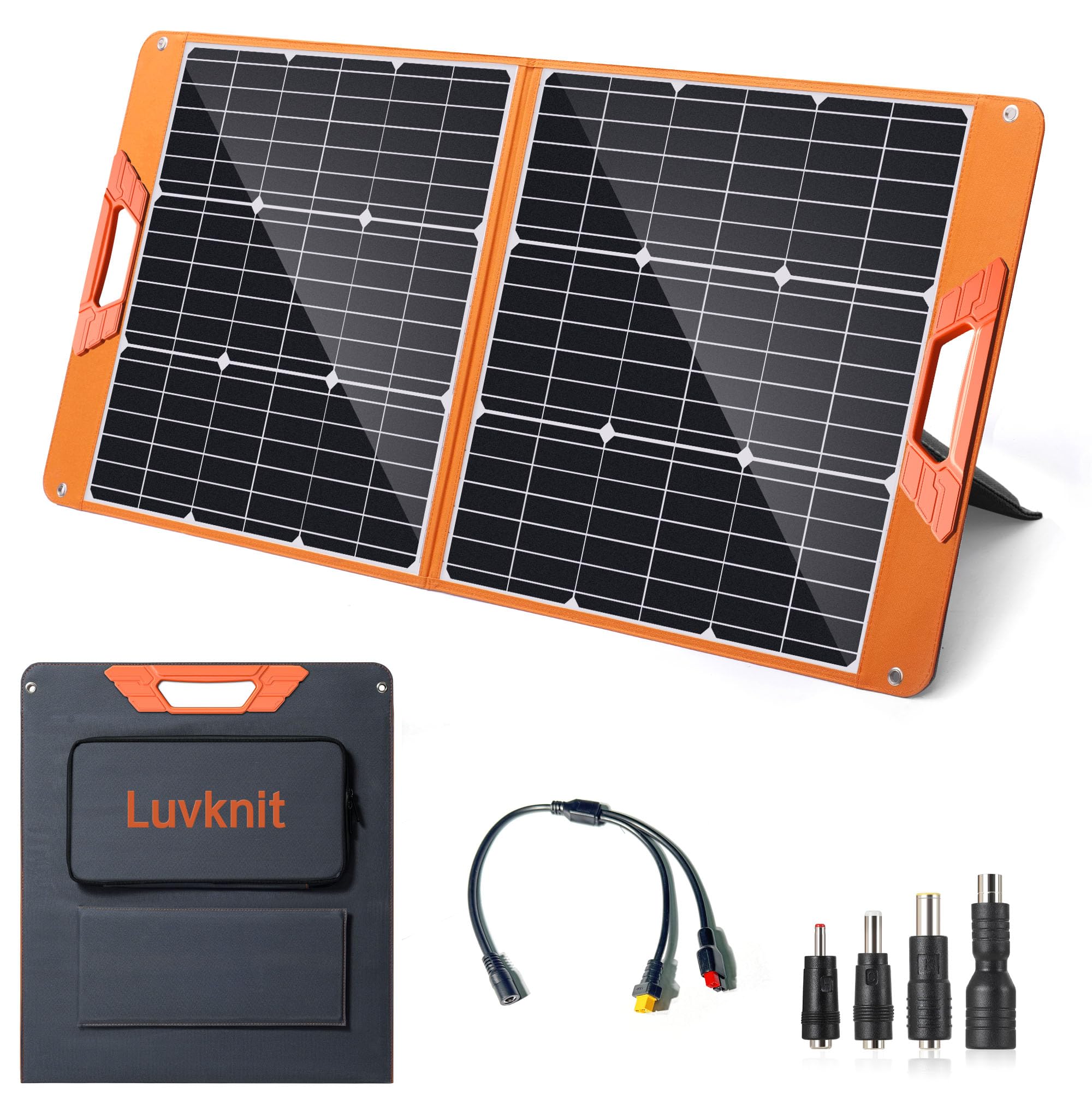 100W Portable Solar Panel for Power Station - Monocrystalline Foldable 100 Watt 18V Solar Charger with High Efficiency & IP65 Waterproof - Perfect for Camping, RV Trips, Hiking, and Outdoor Adventures