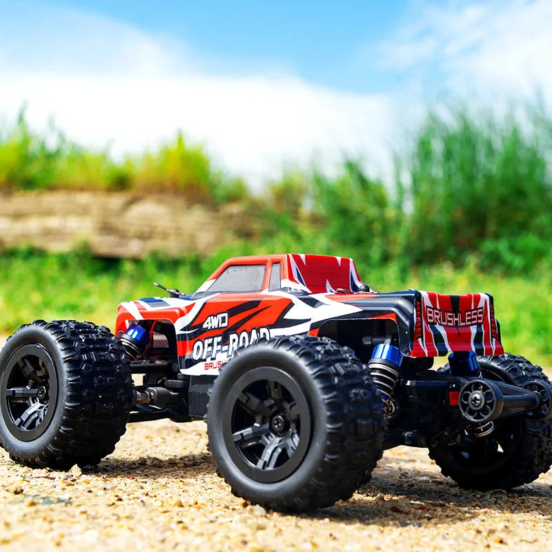 JJRC C8811 1/20 Scale RC Car - 4WD High Speed 40km/h Off Road Climbing Truck with Brushless Motor, LED Lights (Black/Red) - Ready to Run for Outdoor Racing & Backyard Adventure