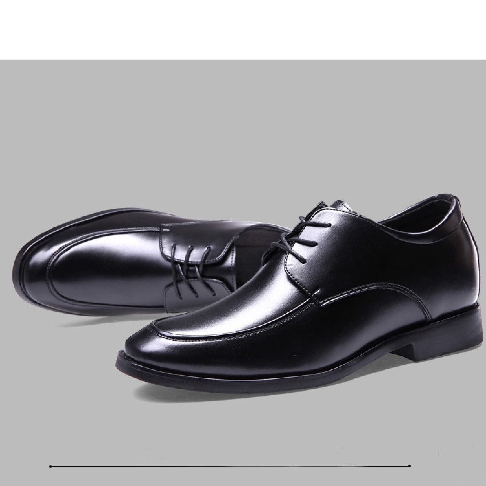 Men's Comfortable Round Toe Dress Shoes - Lace-Up Business Formal Oxfords for Men | Soft Leather Elevator Shoes for Office, Wedding & Daily Wear