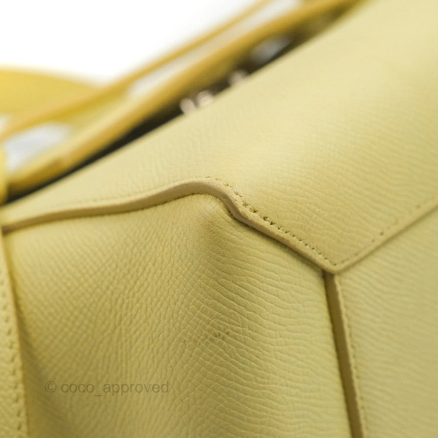 Celine Micro Belt Bag in Yellow Grained Calfskin with Silver Hardware - Perfect for Everyday Use, Work & Special Occasions