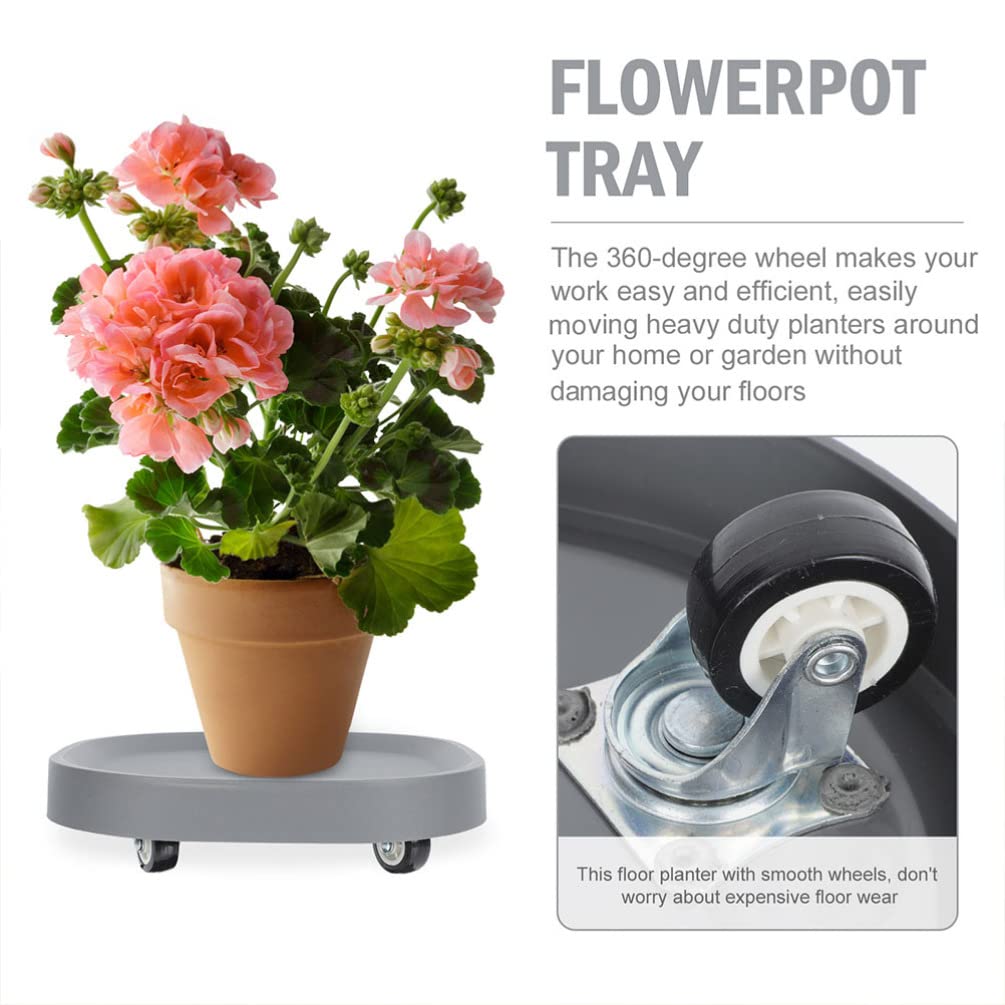 Angoily 2-Pack Heavy Duty Rolling Plant Caddy with 4 Invisible Wheels - 7.6 Inch Square Plastic Flower Pot Mover for Indoor Plants - Perfect for Moving Large Potted Plants on Hardwood Floors & Tile