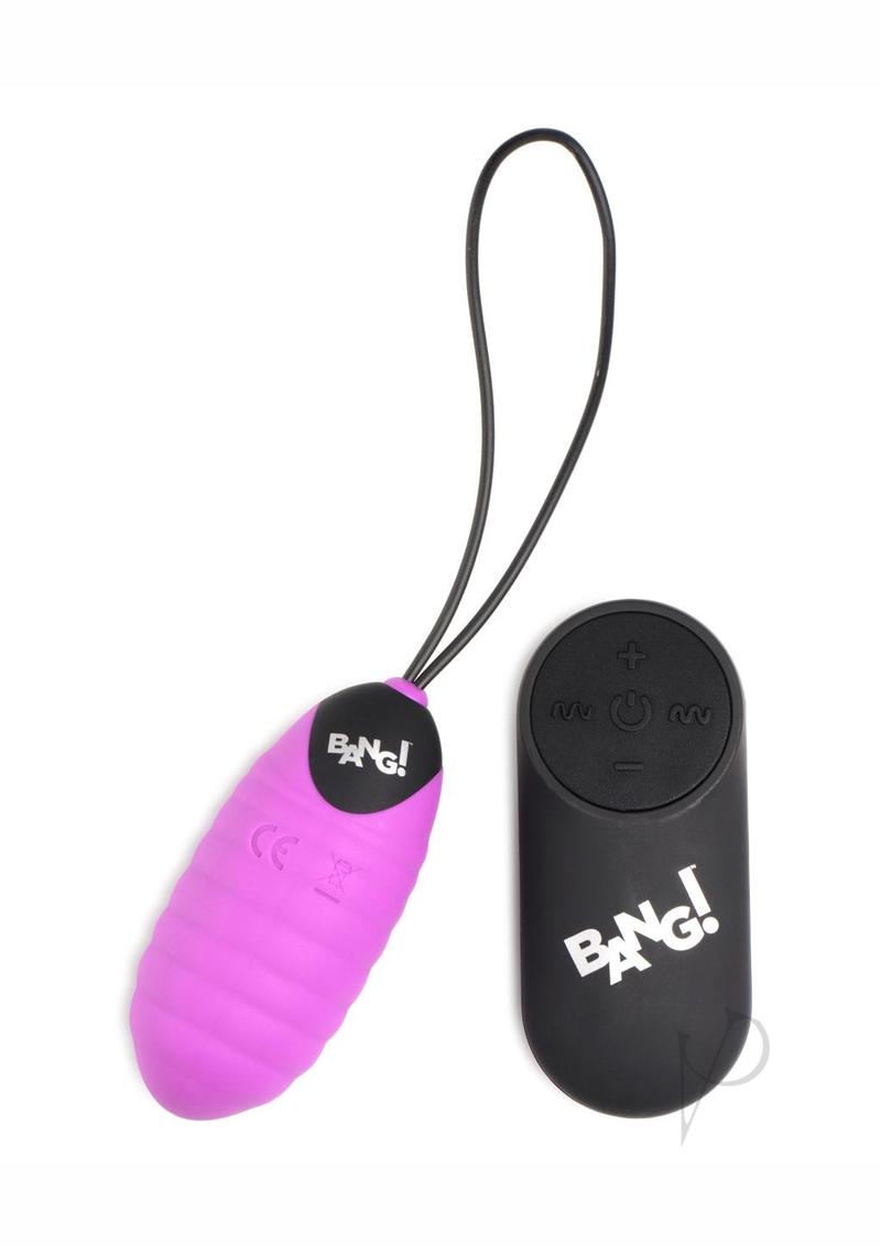 28X Ribbed Rechargeable Silicone Egg Vibrator with Remote Control - Purple, Waterproof & Powerful for Couples Play & Solo Pleasure - Perfect for Bedroom Fun & Romantic Gifts