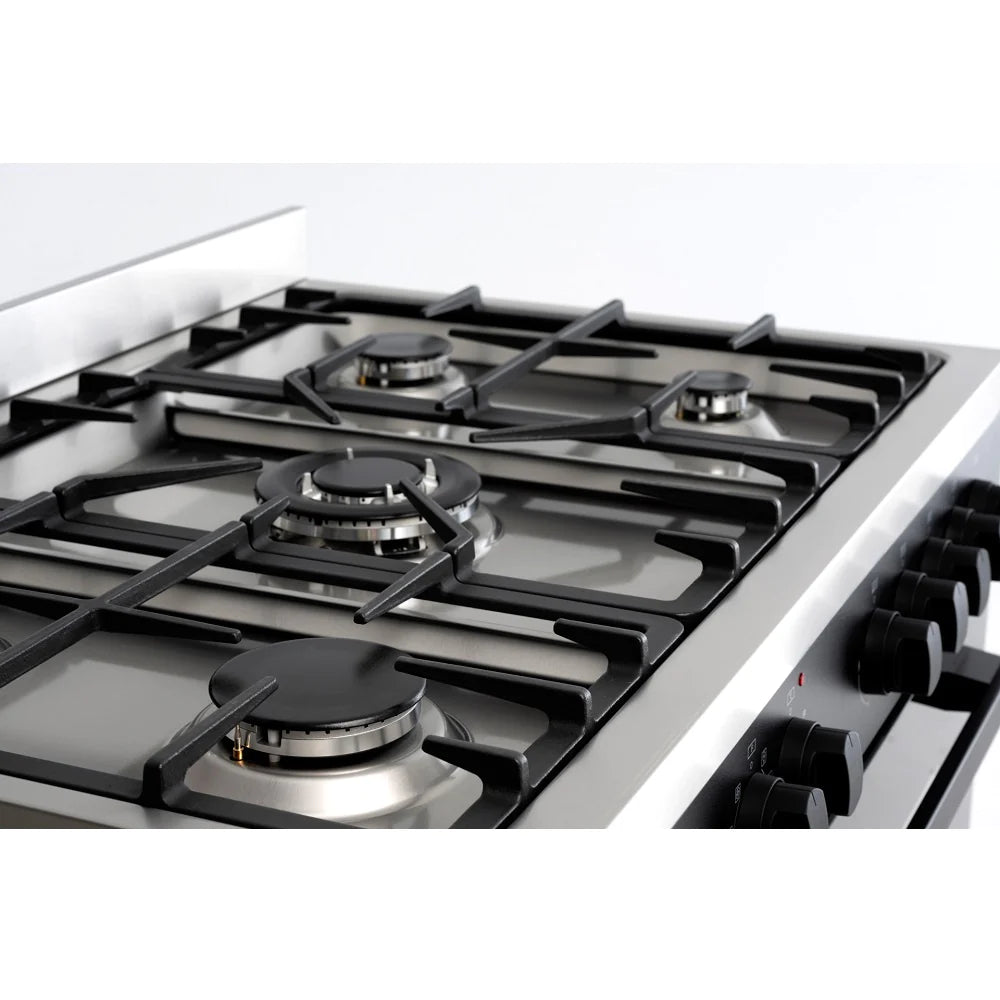 Euro Appliances EO90FSDPBL 90cm Freestanding Dual Fuel Range Stove - Black Finish | Professional Cooking for Home Chefs | Ideal for Modern Kitchens & Open-Plan Living Spaces