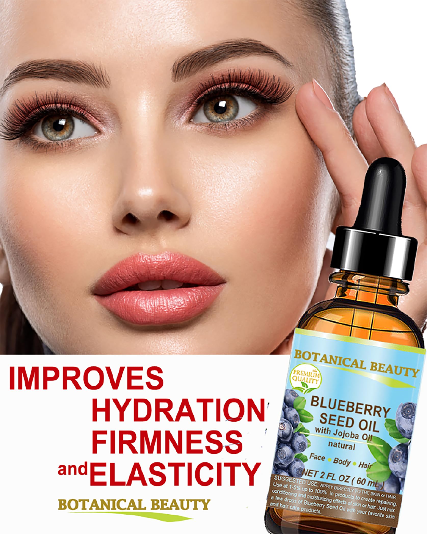 Organic Cold-Pressed Blueberry Seed Oil - 100% Pure Virgin Unrefined Carrier Oil for Face, Hair & Skin Care (1 Fl.oz / 30ml) | Natural Anti-Aging Moisturizer for Dry Skin, Nails & Body | Perfect for DIY Beauty Recipes & Aromatherapy