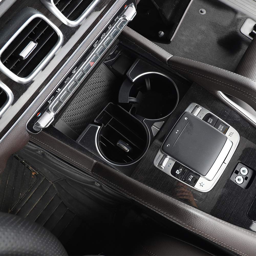Mercedes Benz GLE Class 350 400 2020 Center Console Cup Holder Organizer - Black ABS Plastic Storage Tray for Car Accessories | Perfect for Drinks, Phones & Small Items While Driving