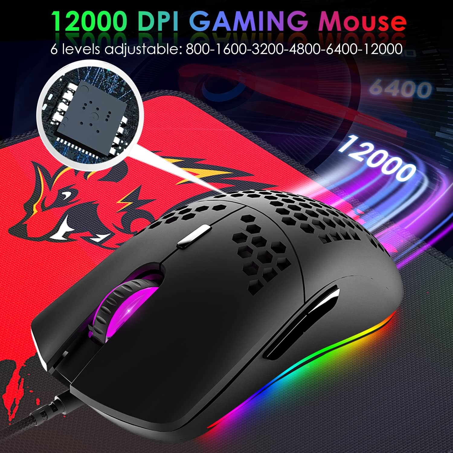 LexonElec KM614 65% RGB Mechanical Keyboard & Mouse Combo for Gaming & Office