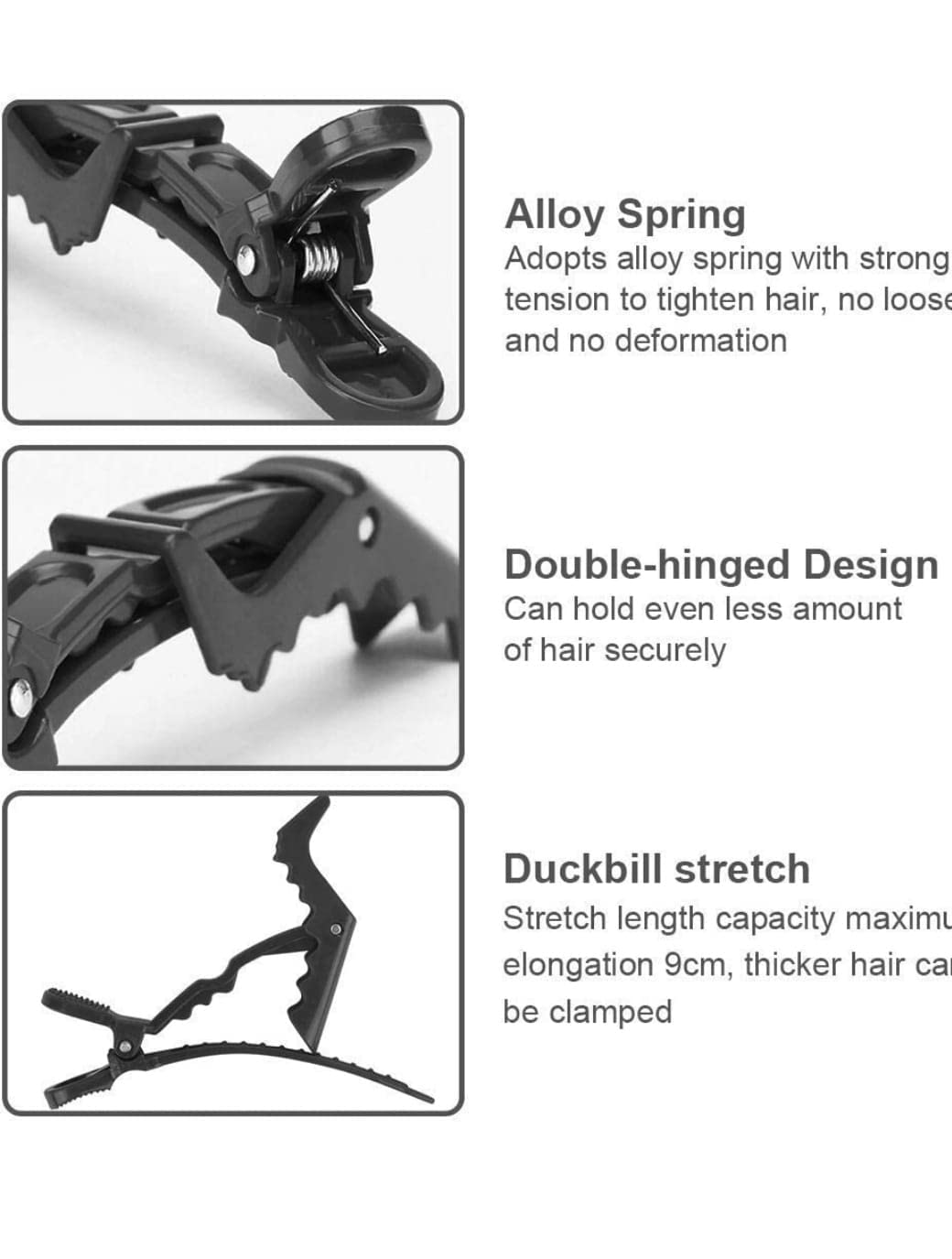 Professional Hair Styling Clips Set - 6pcs Non-Slip Crocodile & Duckbill Sectioning Clips for Salon & Home Hairdressing - Perfect for Styling, Cutting & Coloring Hair