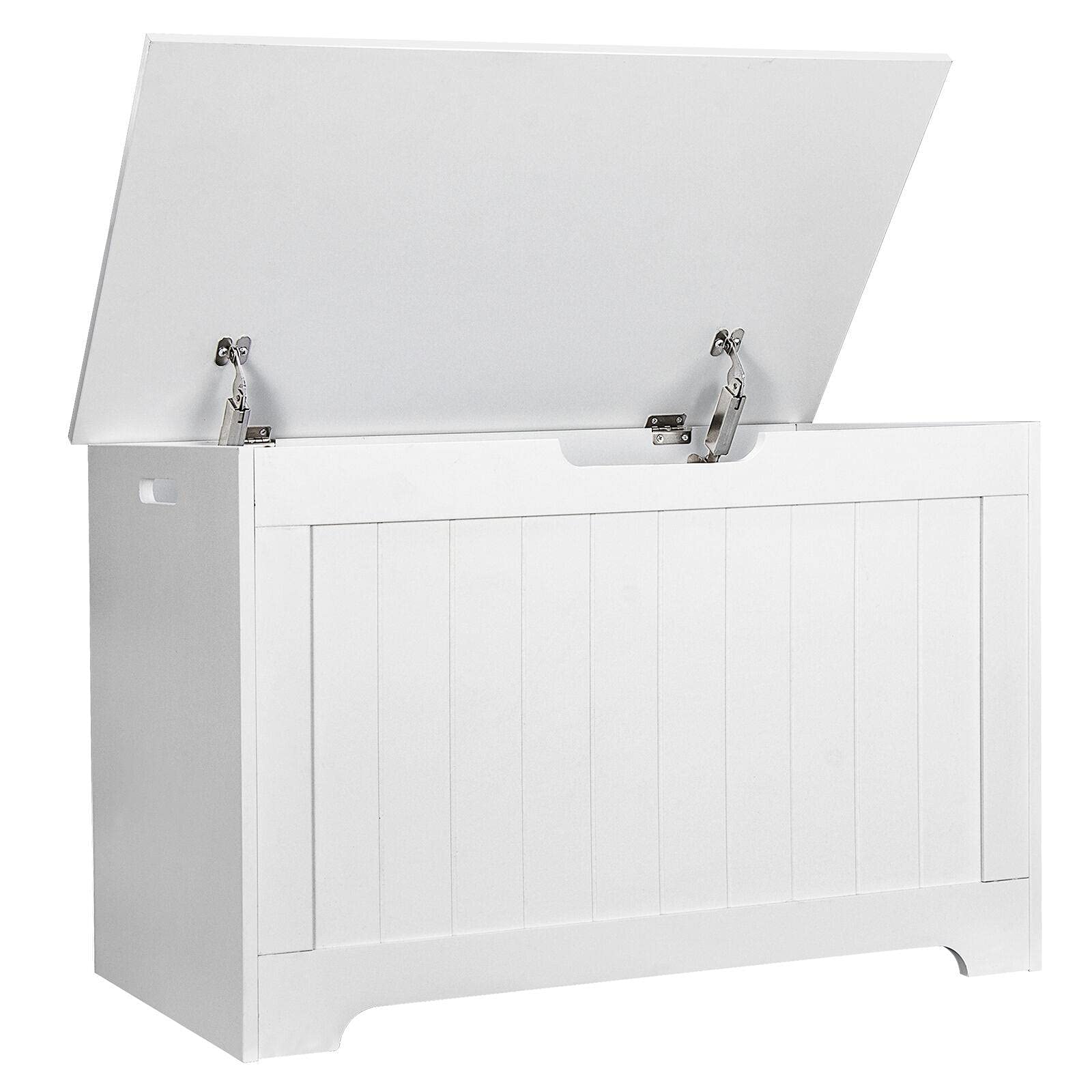 HilariousM White Wooden Chest Storage Box - Large Bedroom Organizer with Drawers for Toys, Clothes & Home Decor | Perfect for Kids Room, Nursery & Closet Organization