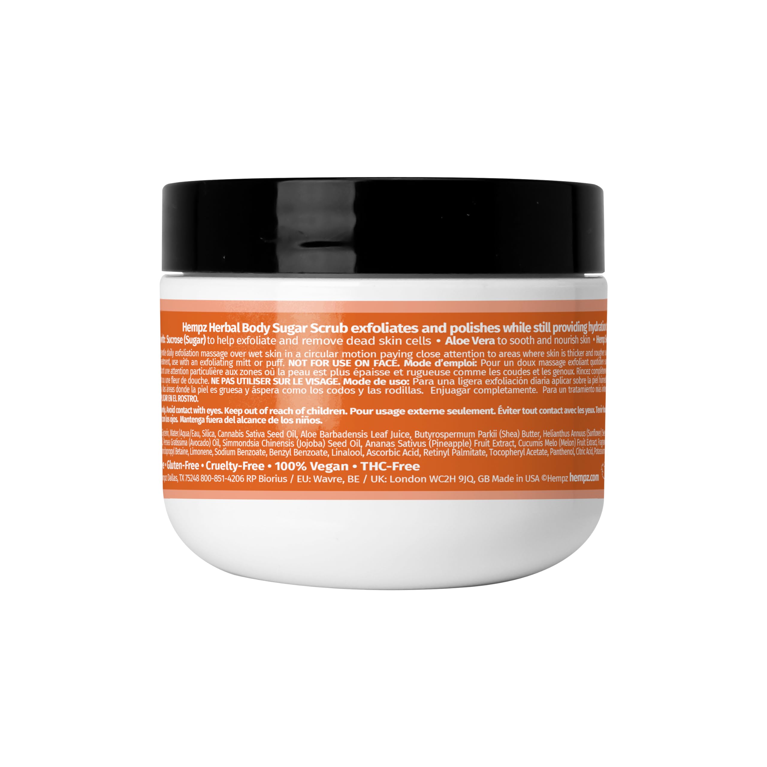 Hempz Mini Sugar Body Scrub - Sweet Pineapple & Honey Melon Exfoliator, 2 oz Travel Size for Soft Skin | Perfect for Vacation, Gym Bag & On-the-Go Skincare