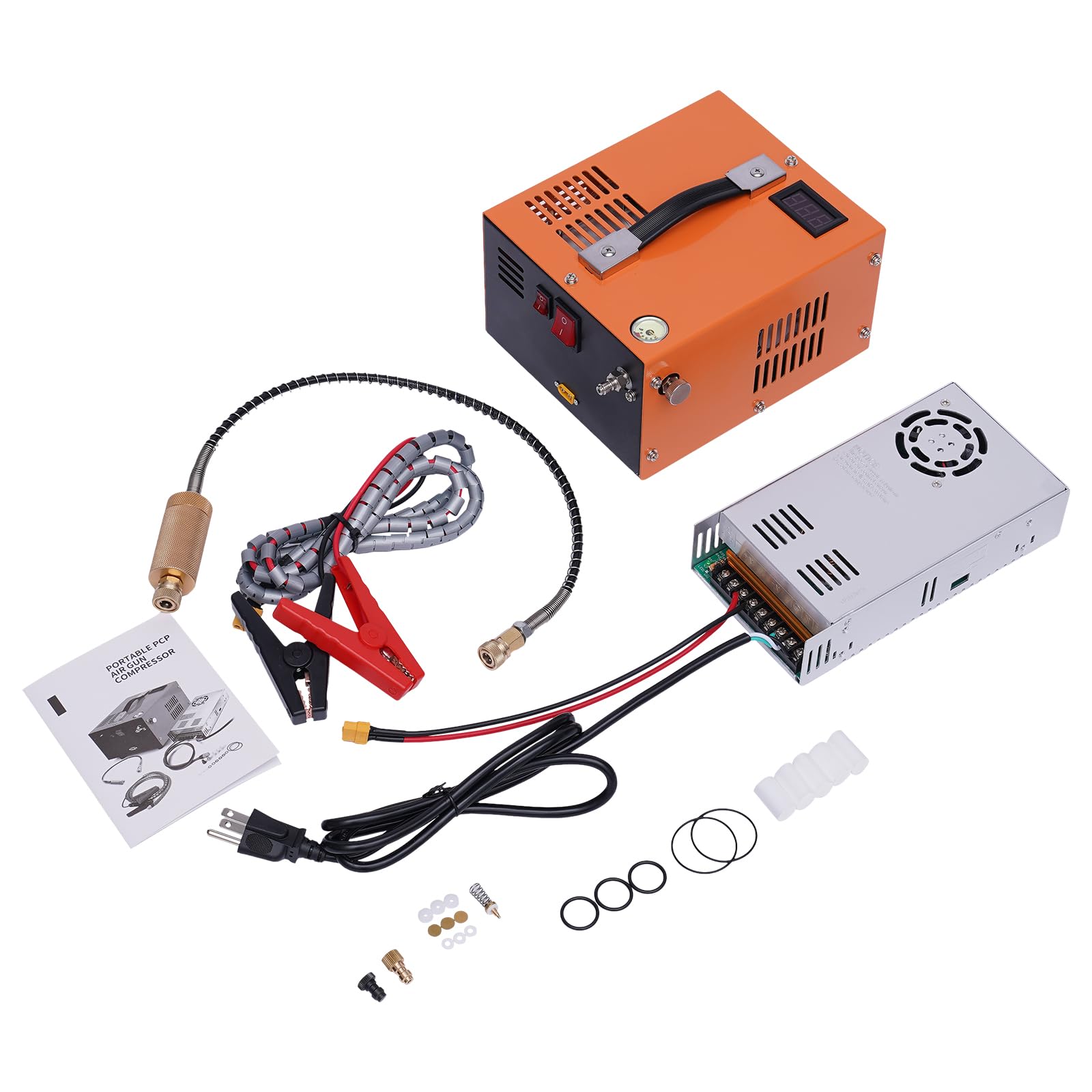 High-Power 250W 12V PCP Air Compressor - 300Bar/4500 PSI Portable High Pressure Air Pump with 12500RPM Cooling Fan | For PCP Air Rifles, Paintball Tanks & Air Pistols | Hunting, Shooting Sports & Outdoor Activities