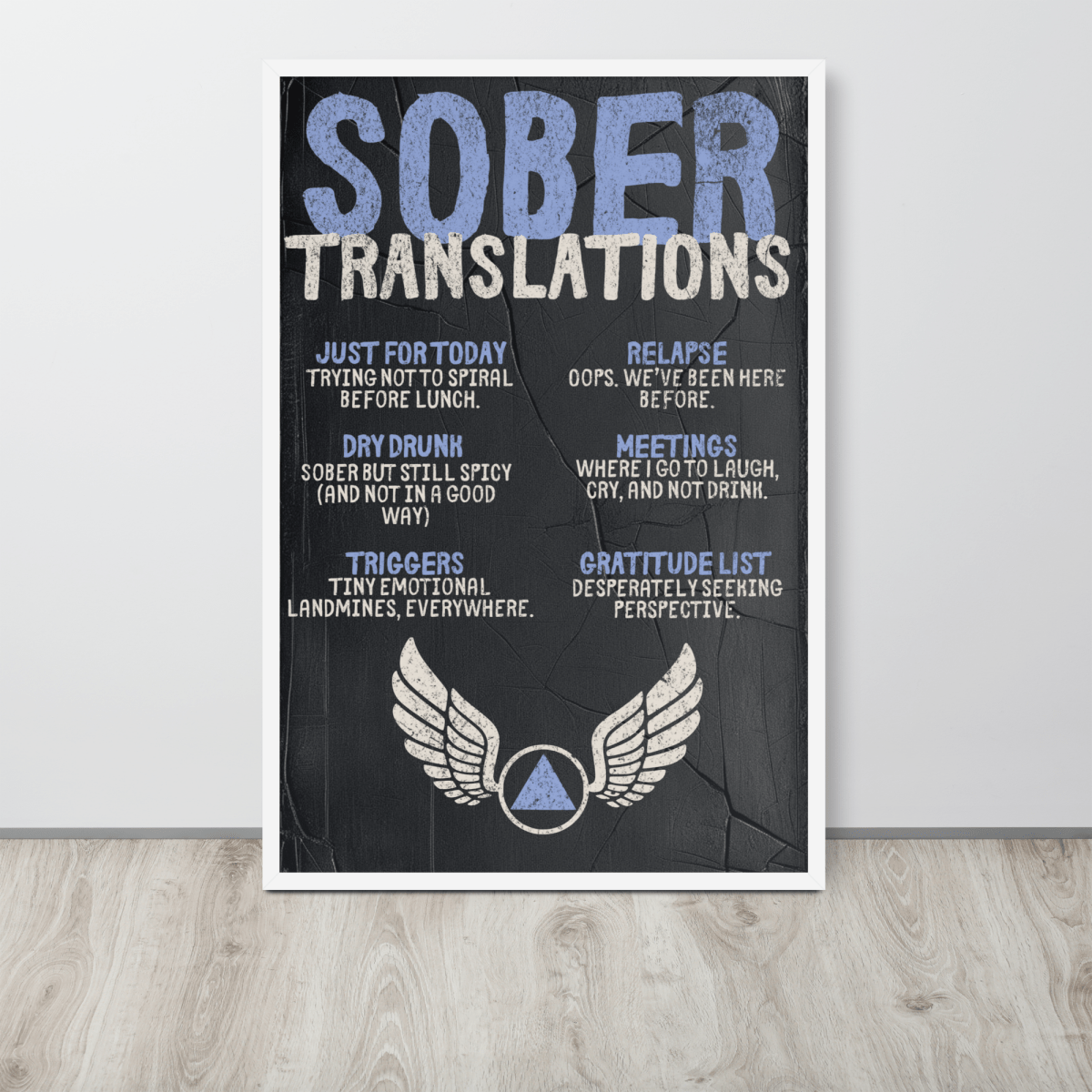 Sober Translations Vol. 2 - Motivational Recovery Poster for Addiction & Sobriety - Inspirational Wall Art for AA Meetings, Rehab Centers & Home Decor