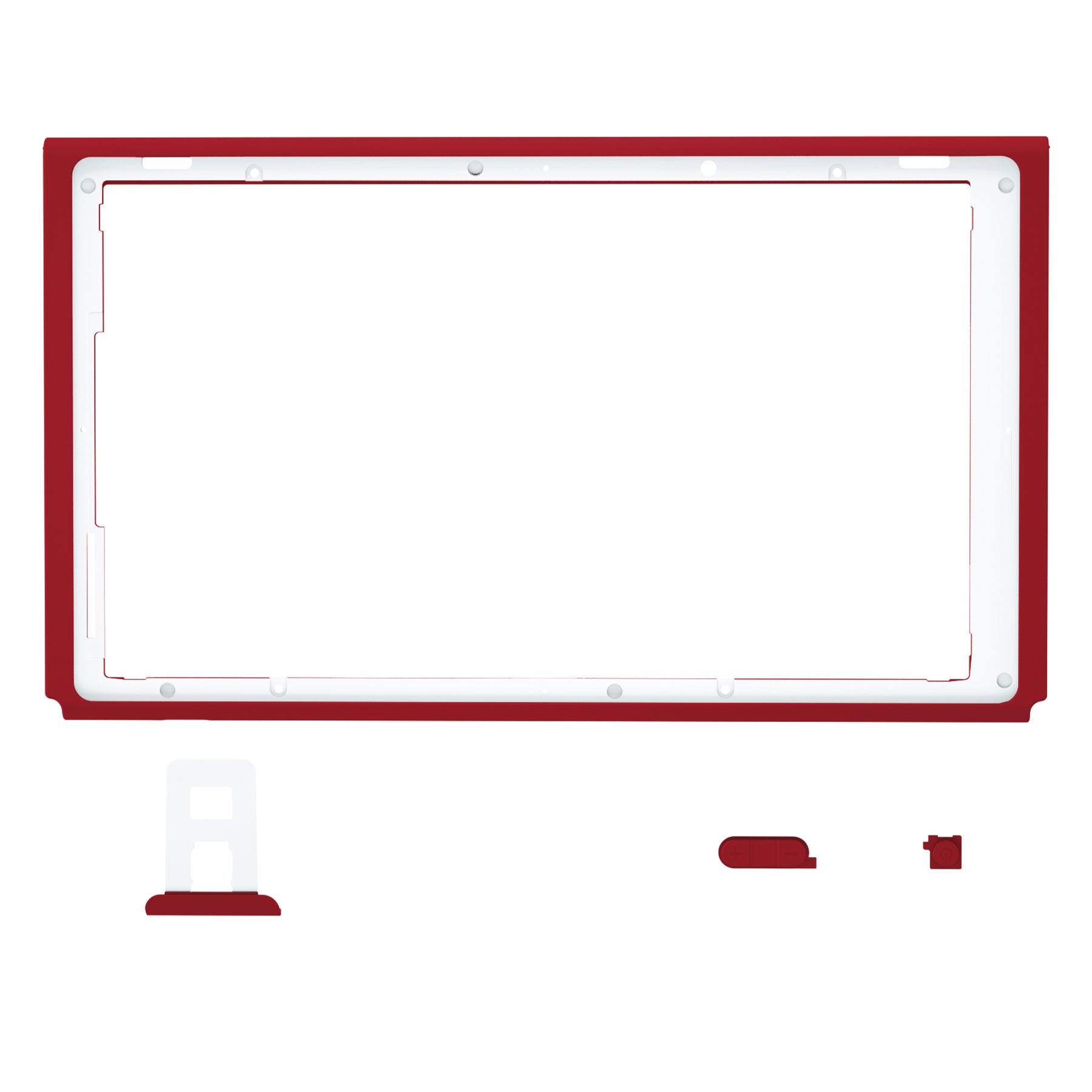 eXtremeRate DIY Replacement Housing Shell Front Frame with Volume & Power Buttons for Nintendo Switch Console - Passion Red | Custom Gaming Accessories for Switch Lite/OLED Models | Perfect for Home Gaming & Travel Use