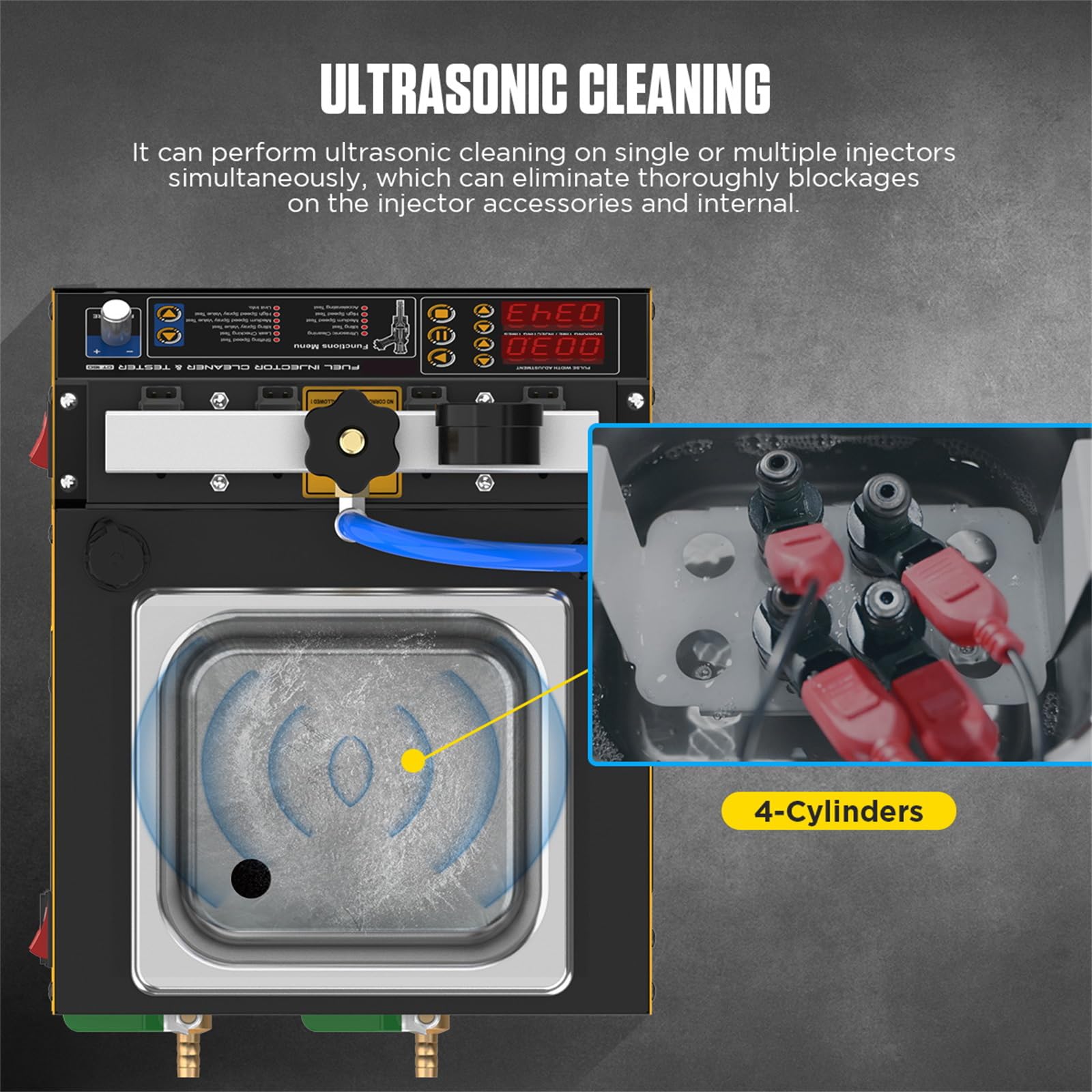 Fuel Injector Cleaner Tester CT160 - Heated Injection System Cleaner for 4-Cylinder Petrol Engines | Nozzle Cleaner with Atomization Observation, Injection Volume & Tightness Testing (110V/220V) | Perfect for Automotive Repair Shops & DIY Maintenance