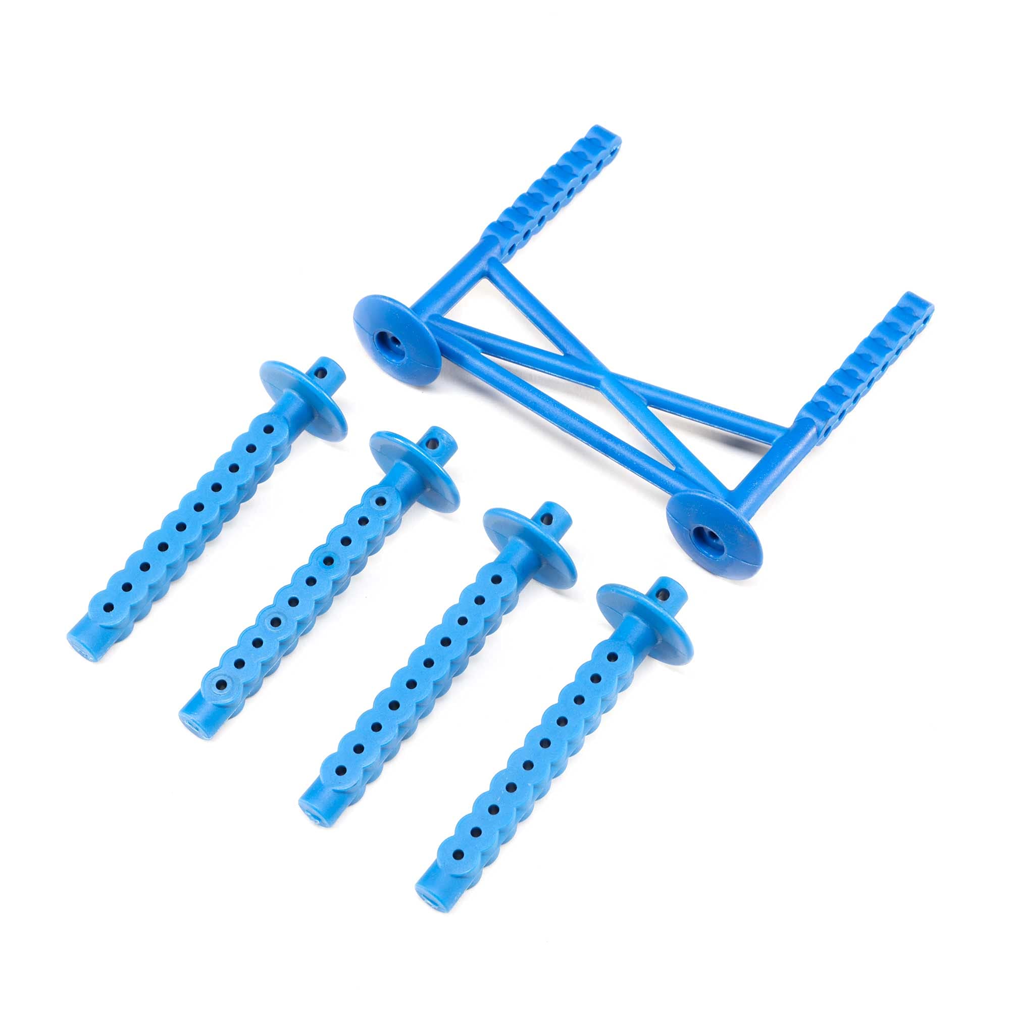 Losi LMT LOS241051 Rear Body Support & Body Posts - Blue Upgrade Parts for Electric RC Cars & Trucks - Perfect for Off-Road Bashing & Competitive Racing