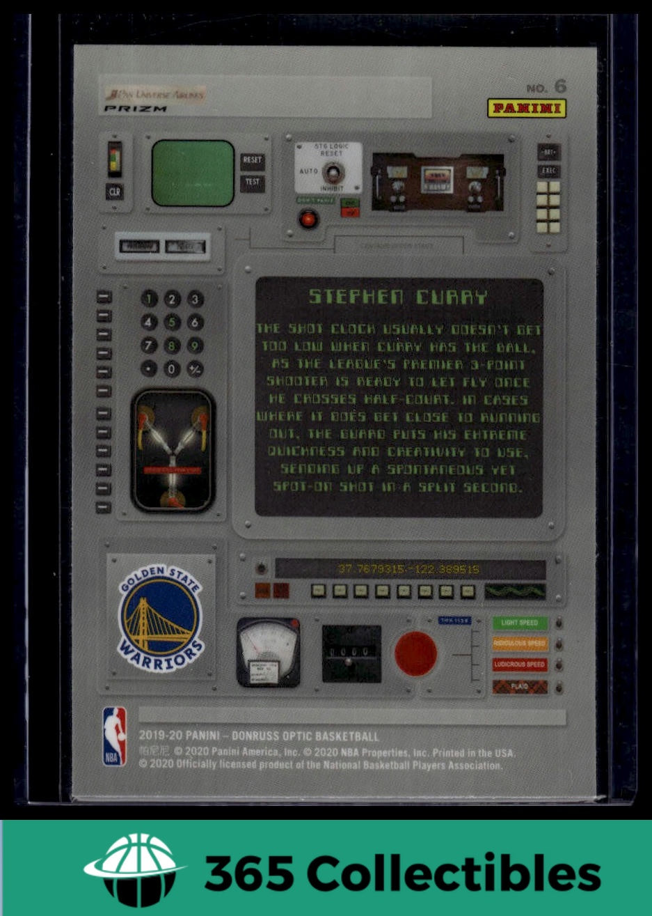 2019-20 Donruss Optic Stephen Curry T-Minus 3 2 1 Holo #6 Basketball Card - Golden State Warriors Collectible for Fans & Sports Memorabilia Enthusiasts