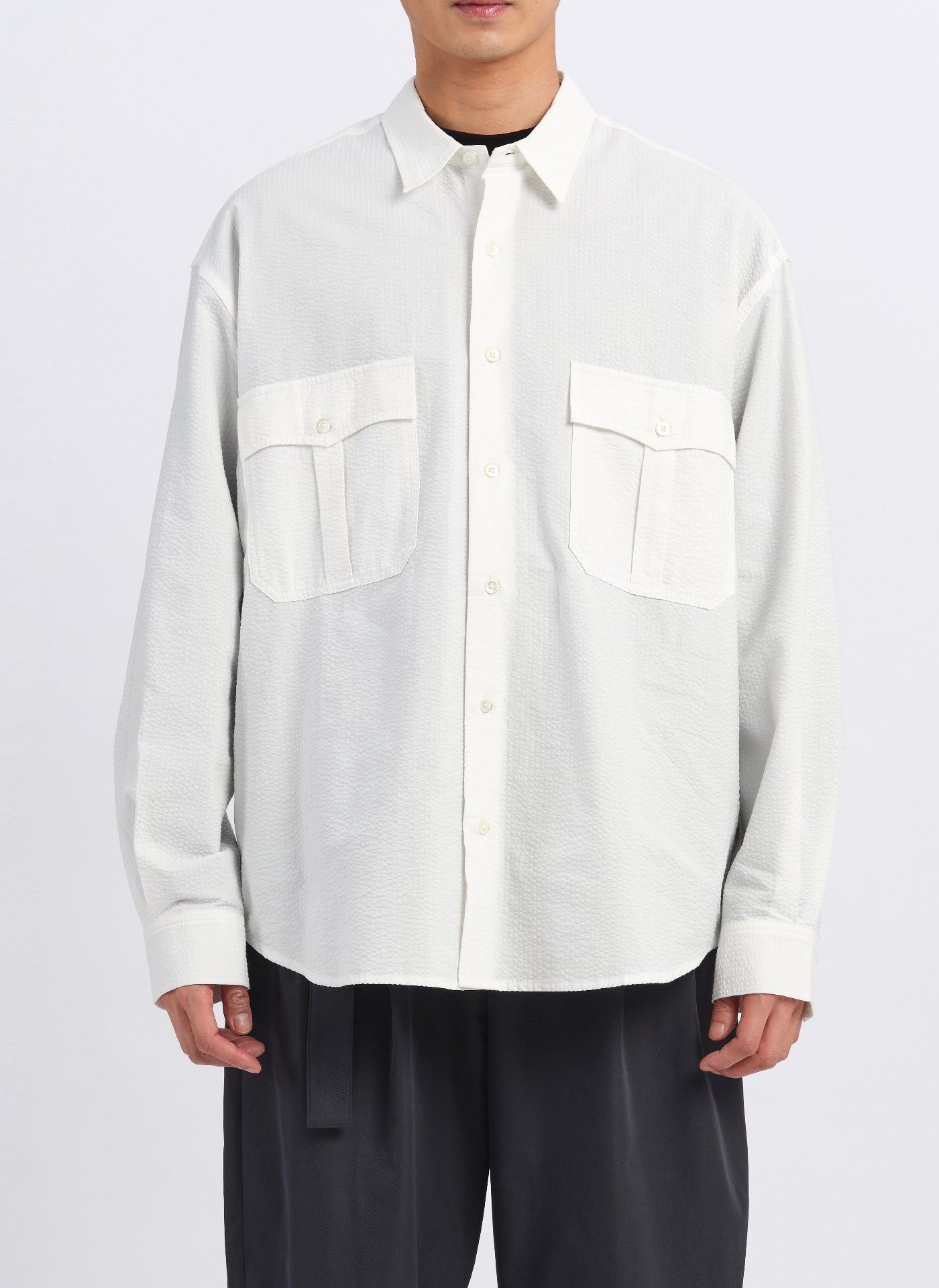 Premium Cotton Seersucker Classic Utility Pocket Shirt for Men | Breathable Summer Casual Wear | Perfect for Outdoor Activities, Beach Vacations & Business Casual