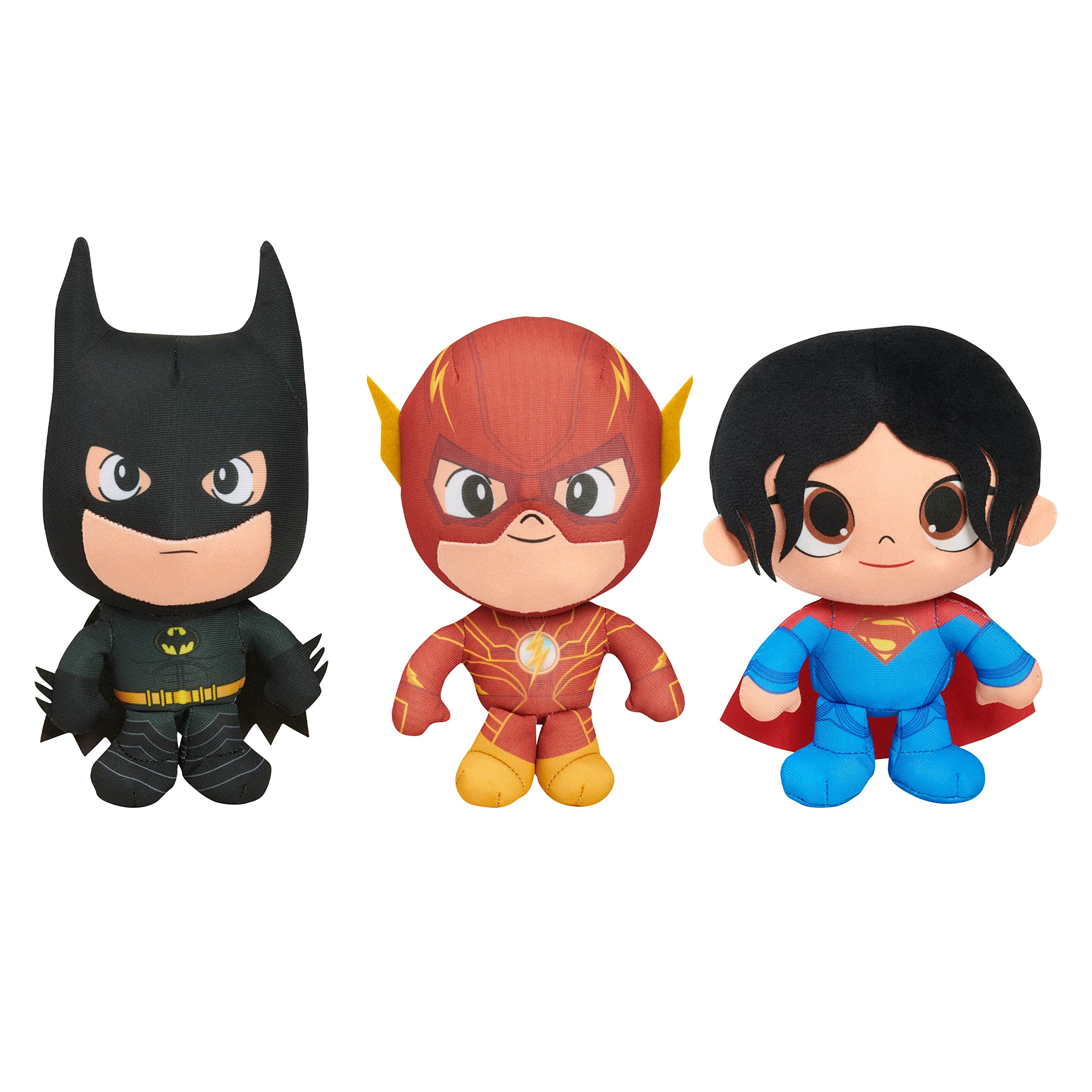 The Flash Movie 7-Inch Plush Toys 3-Pack - Includes The Flash, Batman & Supergirl - Soft Stuffed Animals for Kids Ages 3+ by Just Play - Perfect for Playtime, Collecting & Superhero-Themed Gifts