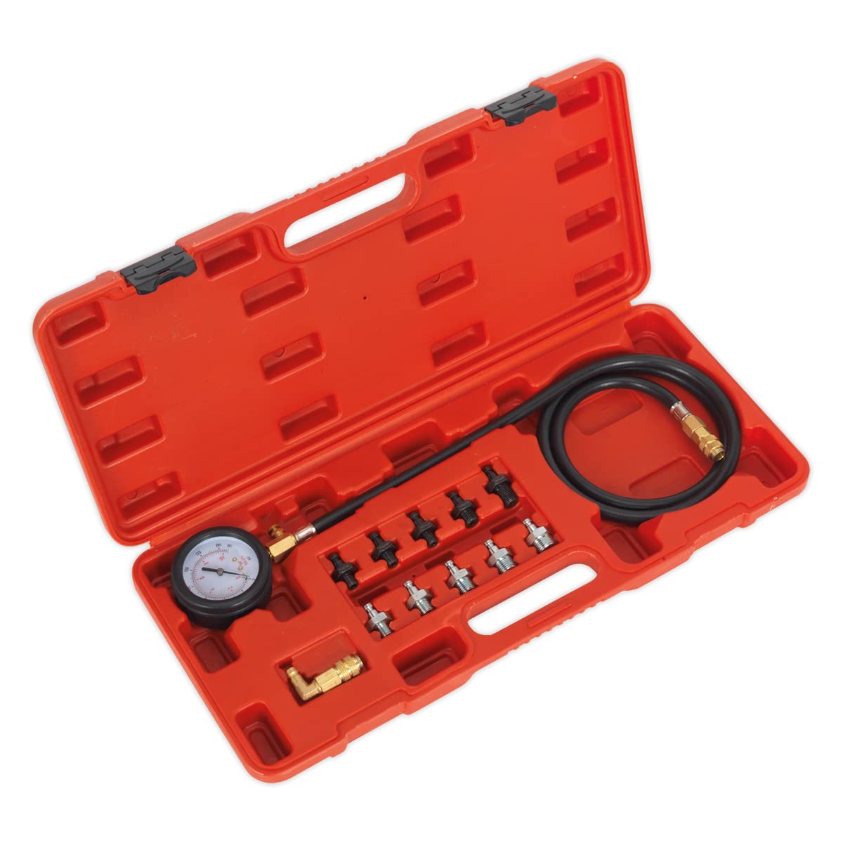 Sealey VSE203 12-Piece Oil Pressure Test Kit - Professional Automotive Diagnostic Tool for Engine Performance Testing & Maintenance