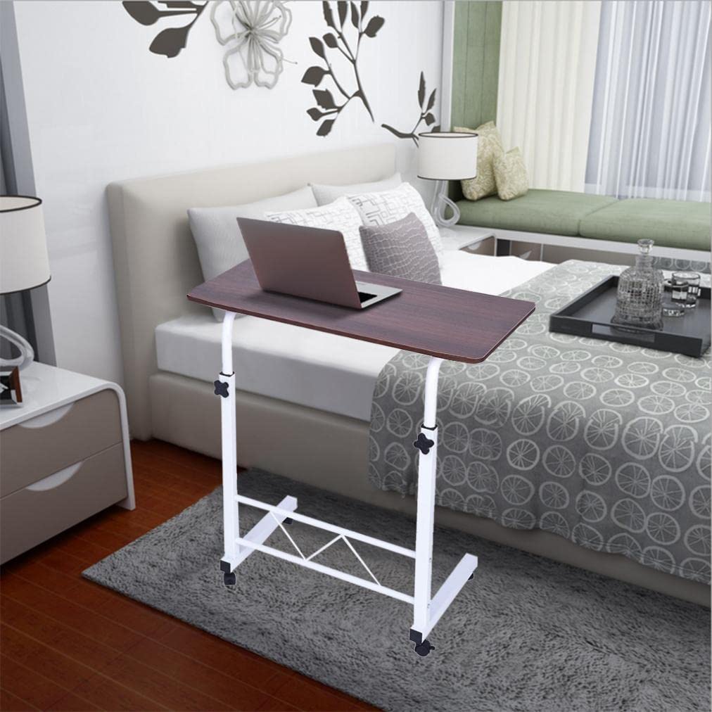 Adjustable Height Home Office Desk - Portable Laptop Stand with Wheels, Ergonomic Computer Workstation for Small Spaces | Perfect for Remote Work, Gaming Setup & Bedside Use