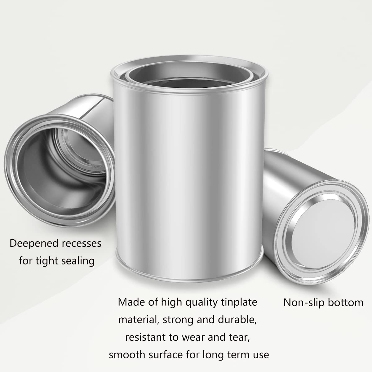 8-Piece 1 Pint Empty Metal Paint Cans with Lids (2 Cup Capacity) - DIY Paint Storage Containers for Artists, Hobbyists & Home Improvement Projects - Perfect for Acrylics, Oil Paints & Craft Supplies Organization