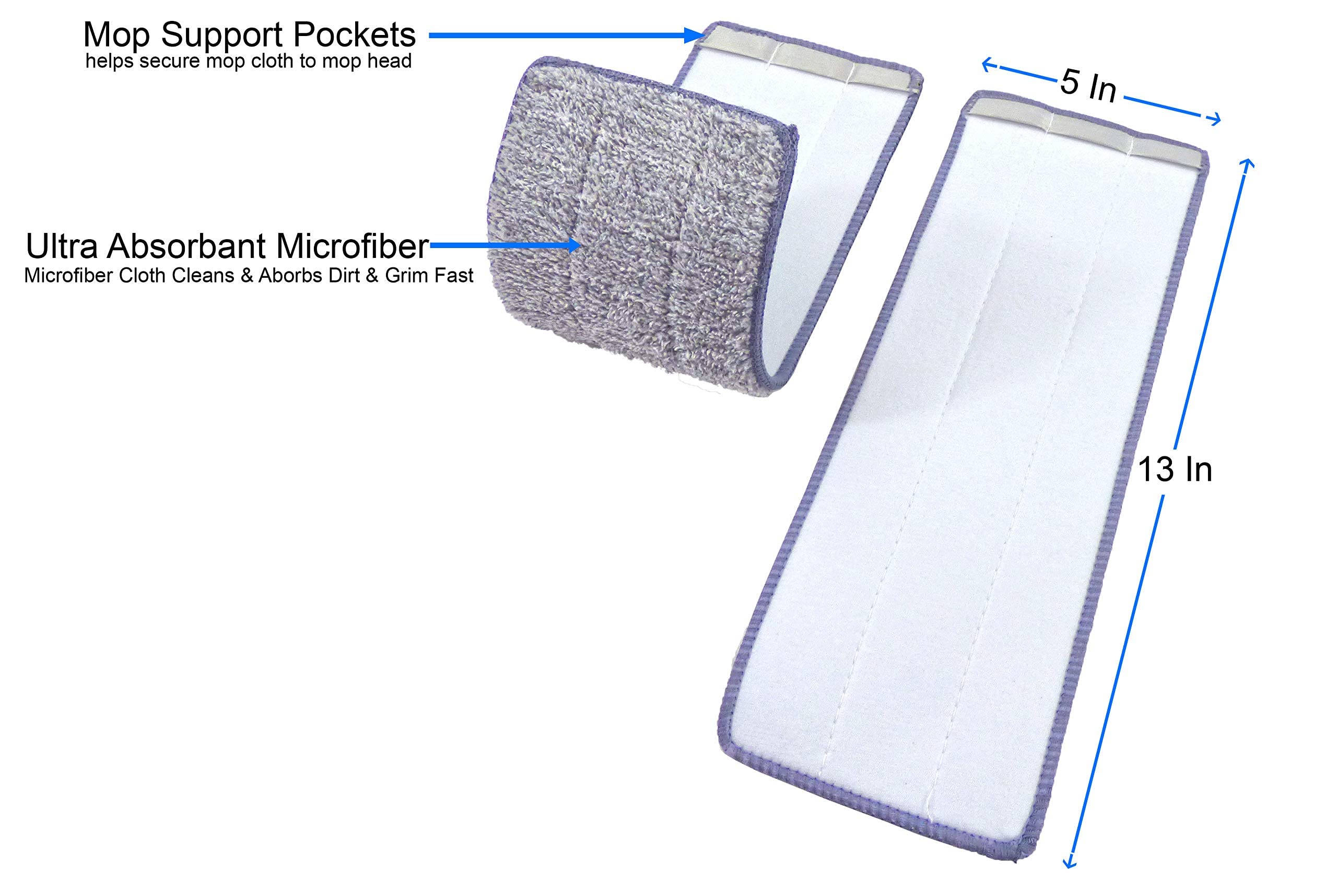 Self Cleaning Flat Mop and Bucket System with 2 Reusable Microfiber Pads - Wet & Dry Mopping for Hardwood, Tile & Laminate Floors - Effortless Floor Cleaning for Homes & Offices