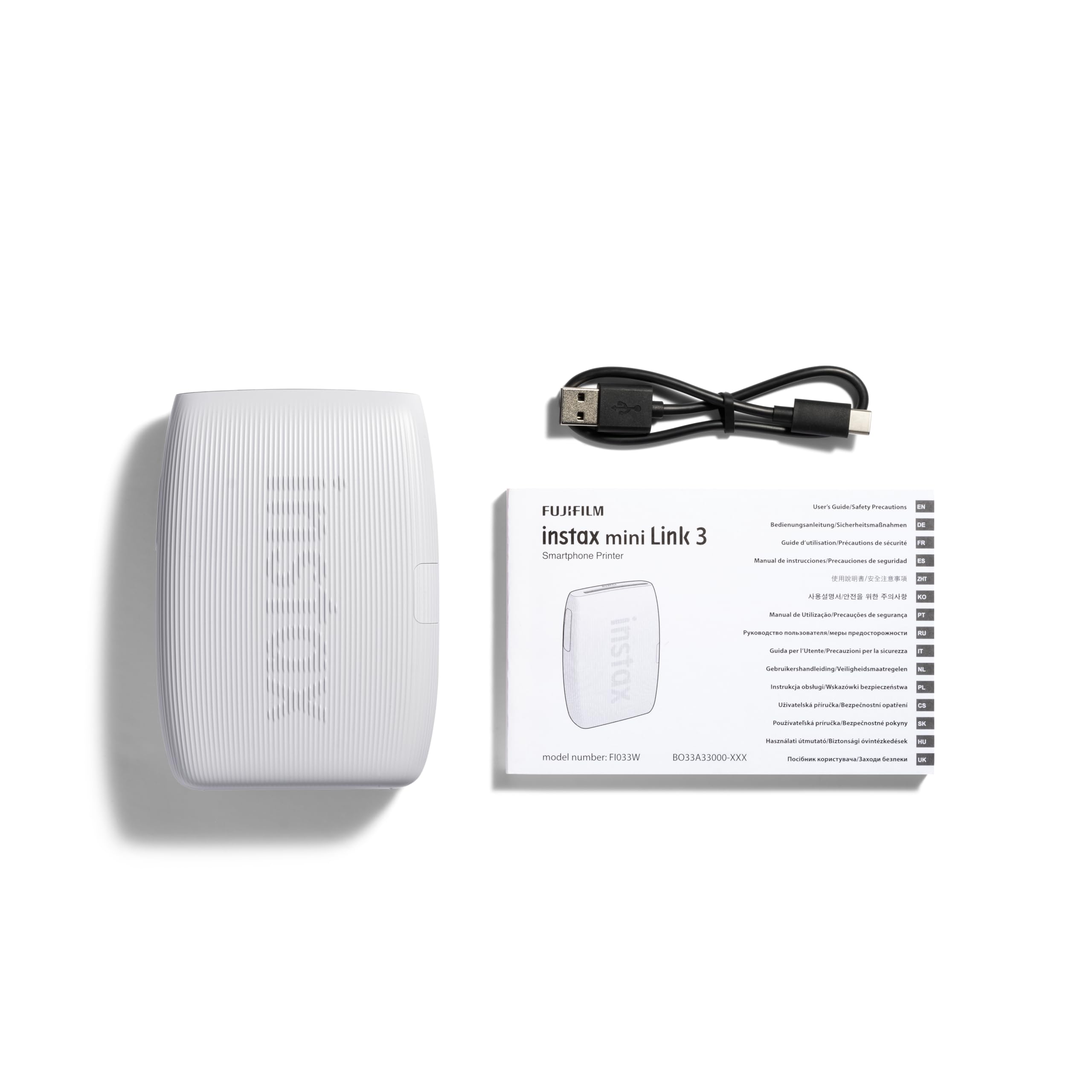 Fujifilm Instax Mini Link 3 Smartphone Photo Printer - Instant Wireless Printing for iPhone & Android - Clay White - Perfect for Parties, Travel & DIY Scrapbooking
