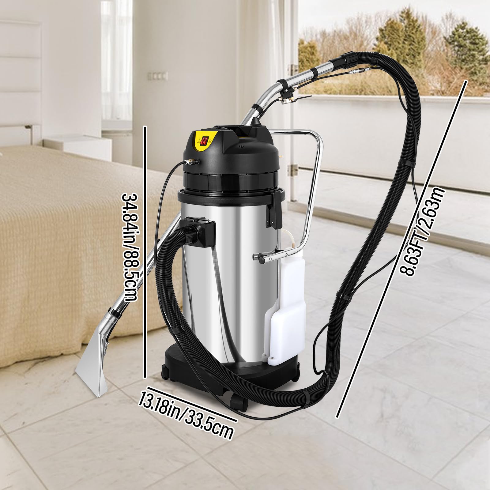 11Gal Commercial Carpet Cleaning Machine - 3-in-1 Carpet Extractor, Sprayer & Vacuum Washer with 1000W Motor & 40L Tank for Deep Cleaning Carpets, Upholstery & Auto Detailing | Perfect for Hotels, Offices & Car Wash Businesses