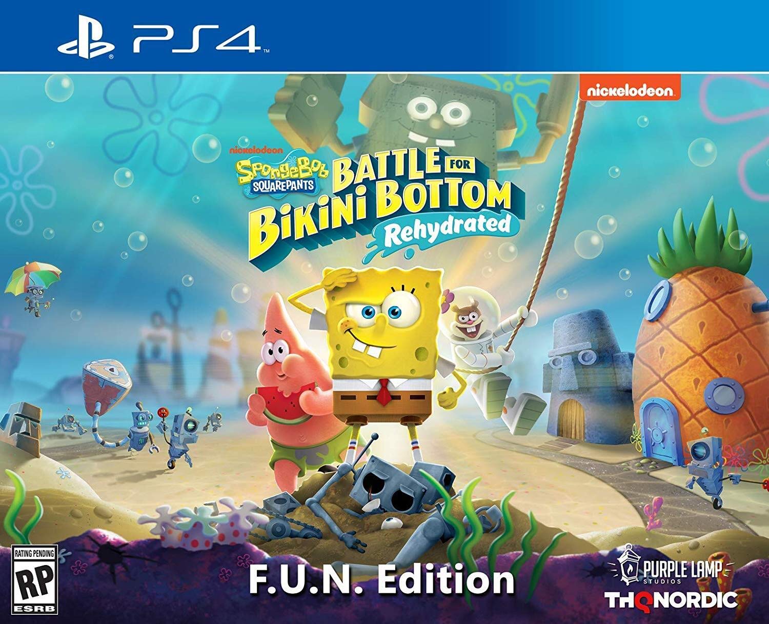 Spongebob Squarepants: Battle for Bikini Bottom - Rehydrated F.U.N. Edition for PS4 | Remastered Adventure Game | Perfect for Kids & Family Game Night