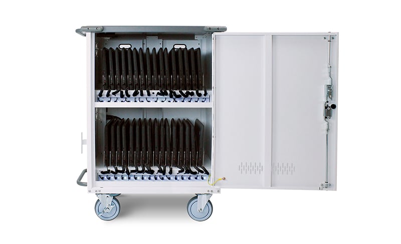JAR Systems Elevate USB C Charging Cart - 32-Port Mobile Charging Station for Schools & Offices | Fast Charging Solution for iPads, Chromebooks & Laptops | Perfect for Classroom, Library & Workplace Organization
