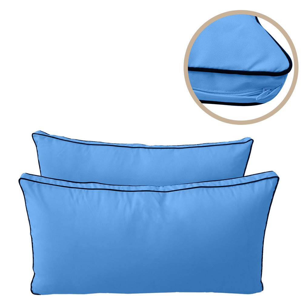 5-Piece Contrast Pipe Outdoor Daybed Mattress Cushion Set with Bolster Pillows - Twin Size AD102 - Perfect for Patio, Poolside & Garden Lounging