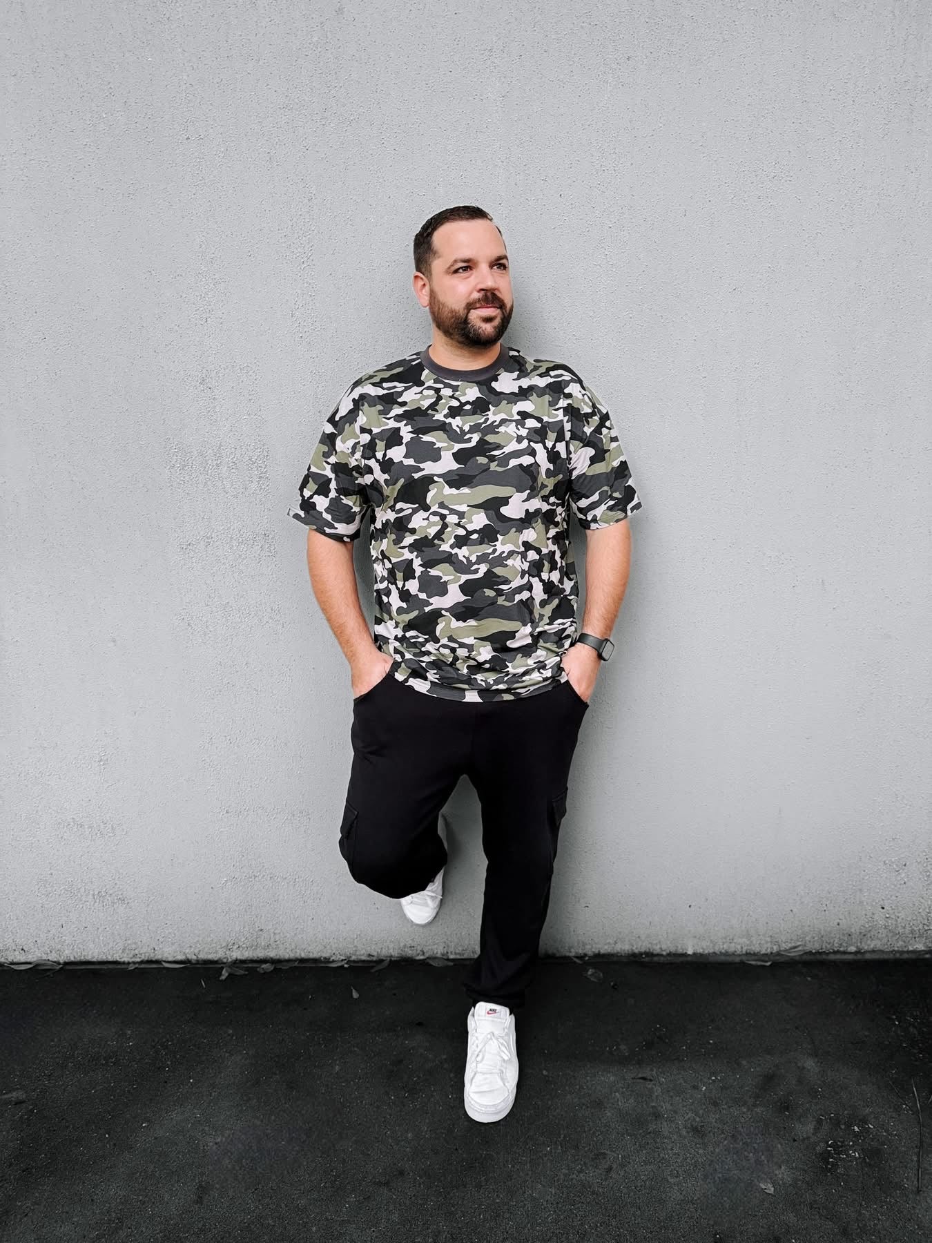 Men's Oversized Bamboo T-Shirt - Army Camo Print - Soft & Breathable Eco-Friendly Fabric - Perfect for Casual Wear, Outdoor Activities & Lounge