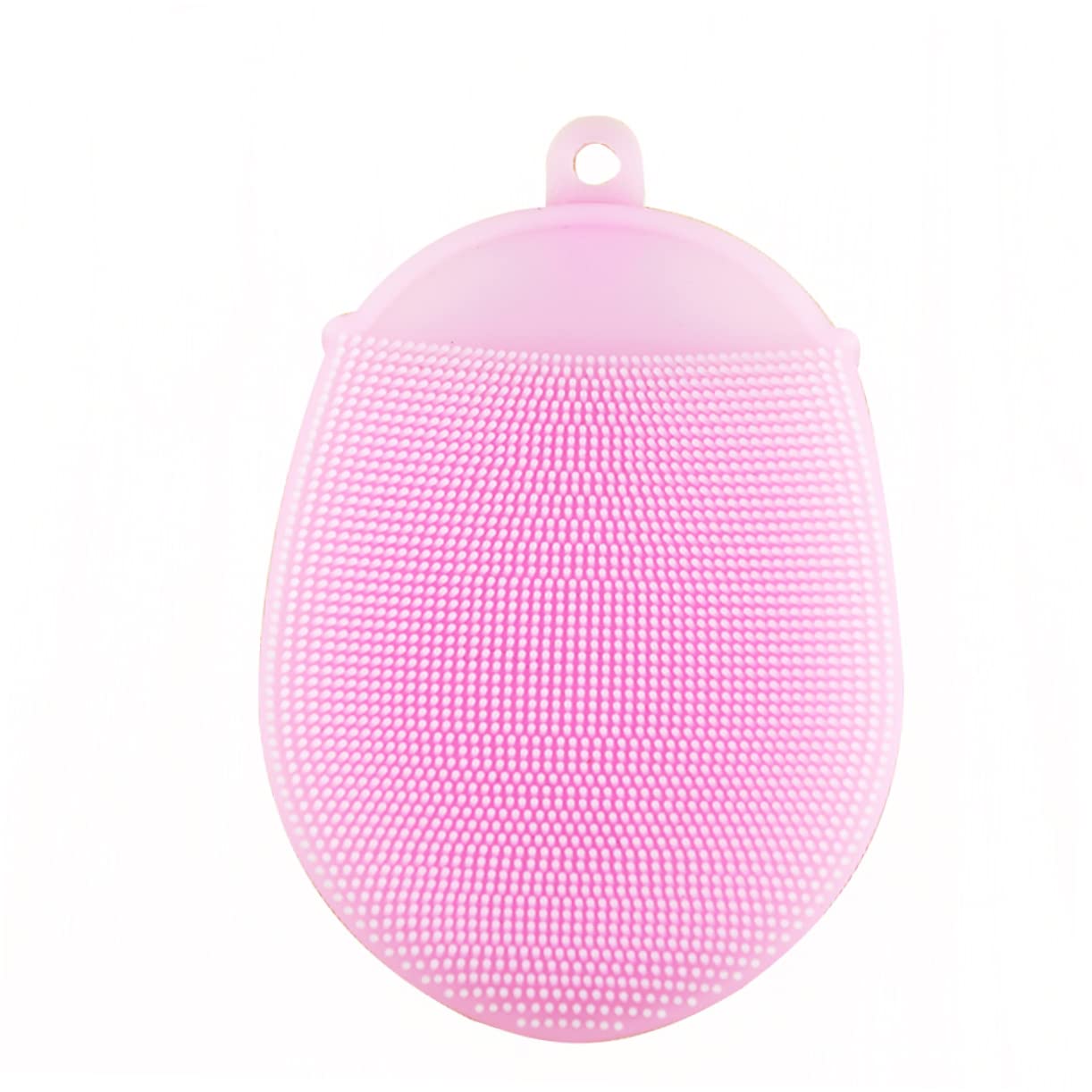 Silicone Bath Brush & Scrubber - Exfoliating Shower Brush for Body, Hair & Face - Gentle Massage & Cleansing - Perfect for Spa, Relaxation & Skincare (Pink)