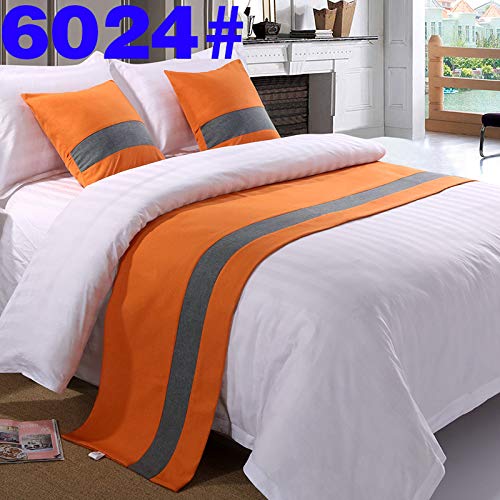 Premium Military Green Bed Runner - Luxury Solid Color Hotel Bedding, Hemp Bed Tail Towel, 50x160cm - Perfect for Home, Hotel, and Guest Room Decor - Orange Accent for Stylish Bedroom Makeover