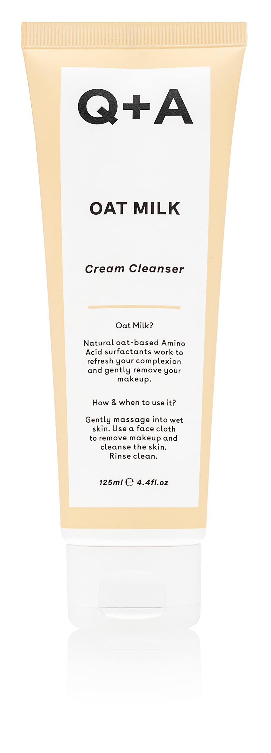 **Q+A Oat Milk Cream Cleanser - Gentle Makeup Remover & Hydrating Face Wash with Organic Oat Milk & Oat Seed Oil | Soothes & Nourishes Skin | Perfect for Daily Cleansing & Sensitive Skin Care (125ml)**