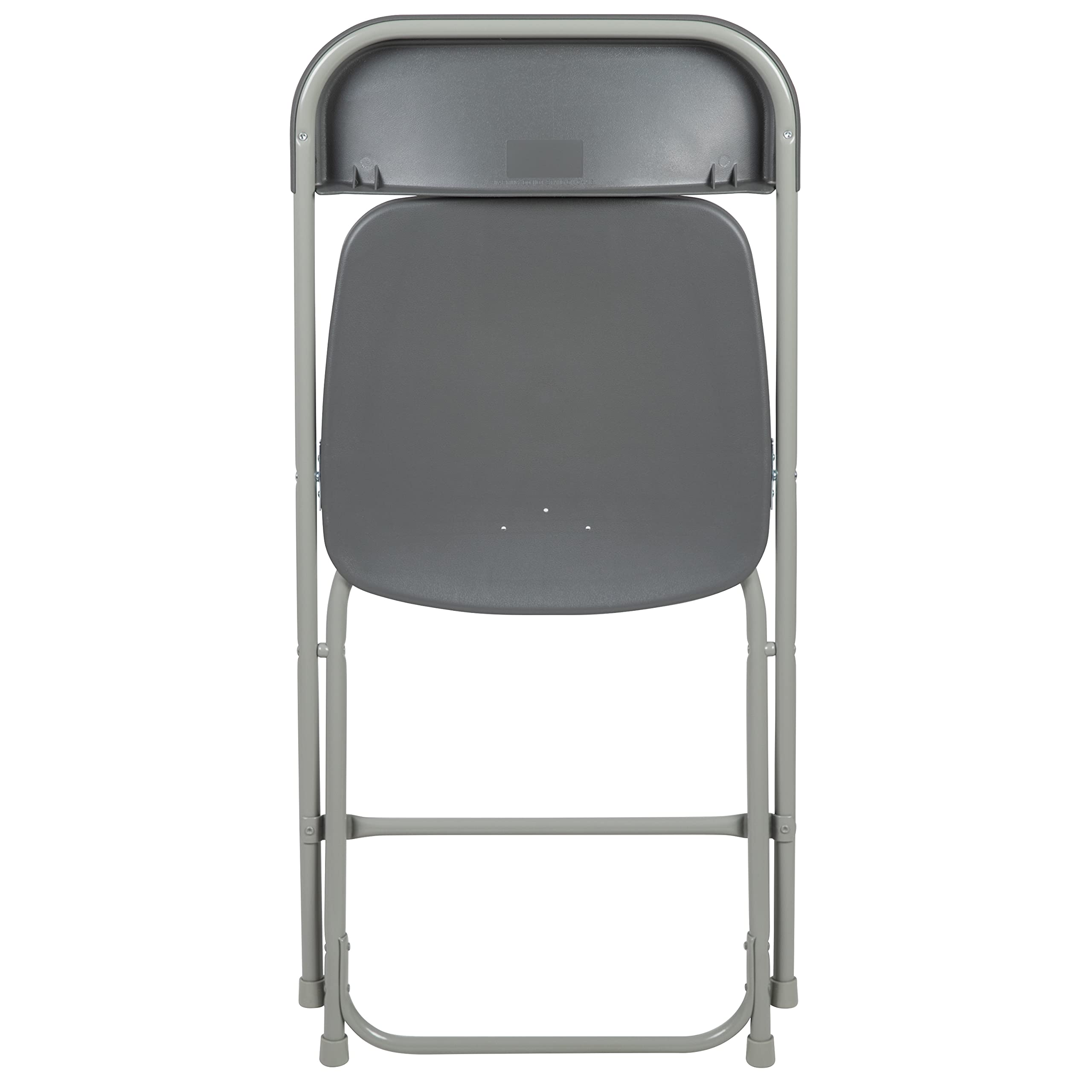 Heavy Duty Folding Chairs 4 Pack - 650LB Capacity Grey Plastic Event Chairs - Lightweight Portable Stackable Chairs for Outdoor Parties, Camping, Picnics & Home Use