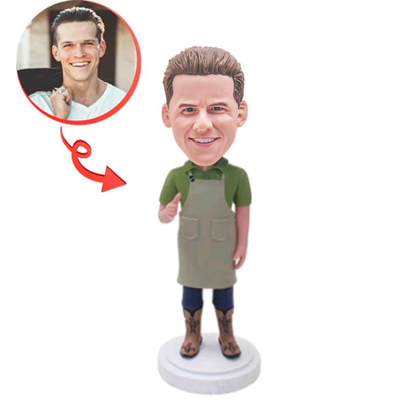 Custom Cowboy Bobblehead - Personalized Farm & Ranch Decor - Unique Western Gift for Cowboy Enthusiasts - Perfect for Home, Office, or Barn Decor