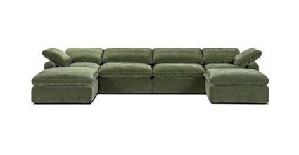 6-Seat Aspen Modular U-Shaped Sectional Sofa - Modern L-Shaped Living Room Couch for Large Spaces, Family Gatherings & Home Theater