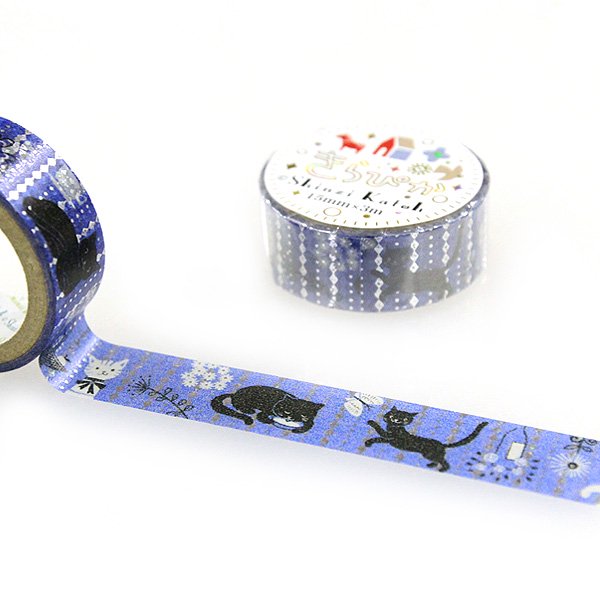 Shinzi Katoh Design Cat Washi Tape - Decorative Japanese Paper Tape for Scrapbooking, Journaling, and DIY Crafts