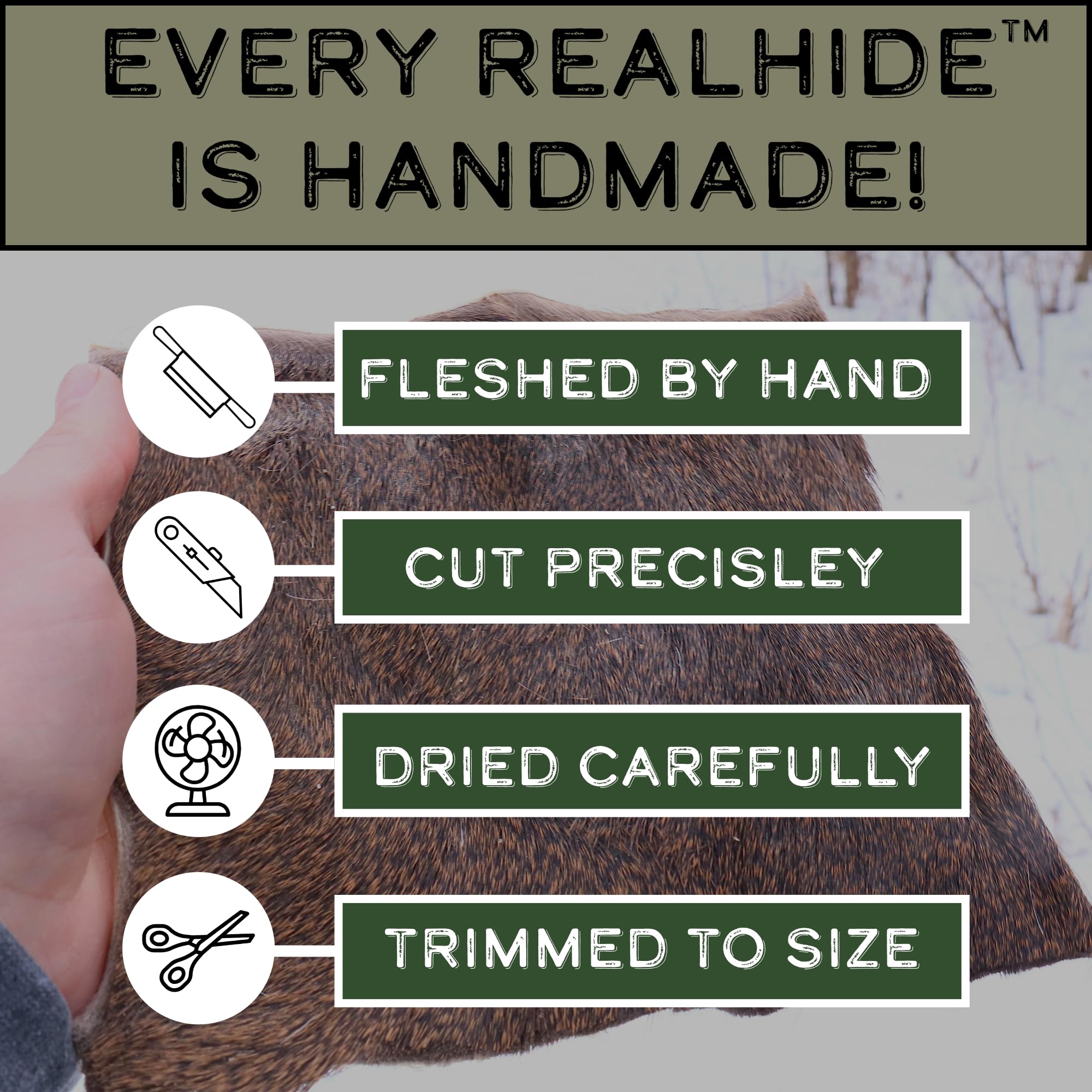 RealHide Deer Hide Drag for Dog Training - Scent Tracking Tool for Hunting Dogs | Durable Hunting Dog Accessories | Dog Scent Training Kit | Perfect for Deer Hunting & Outdoor Tracking Scenarios
