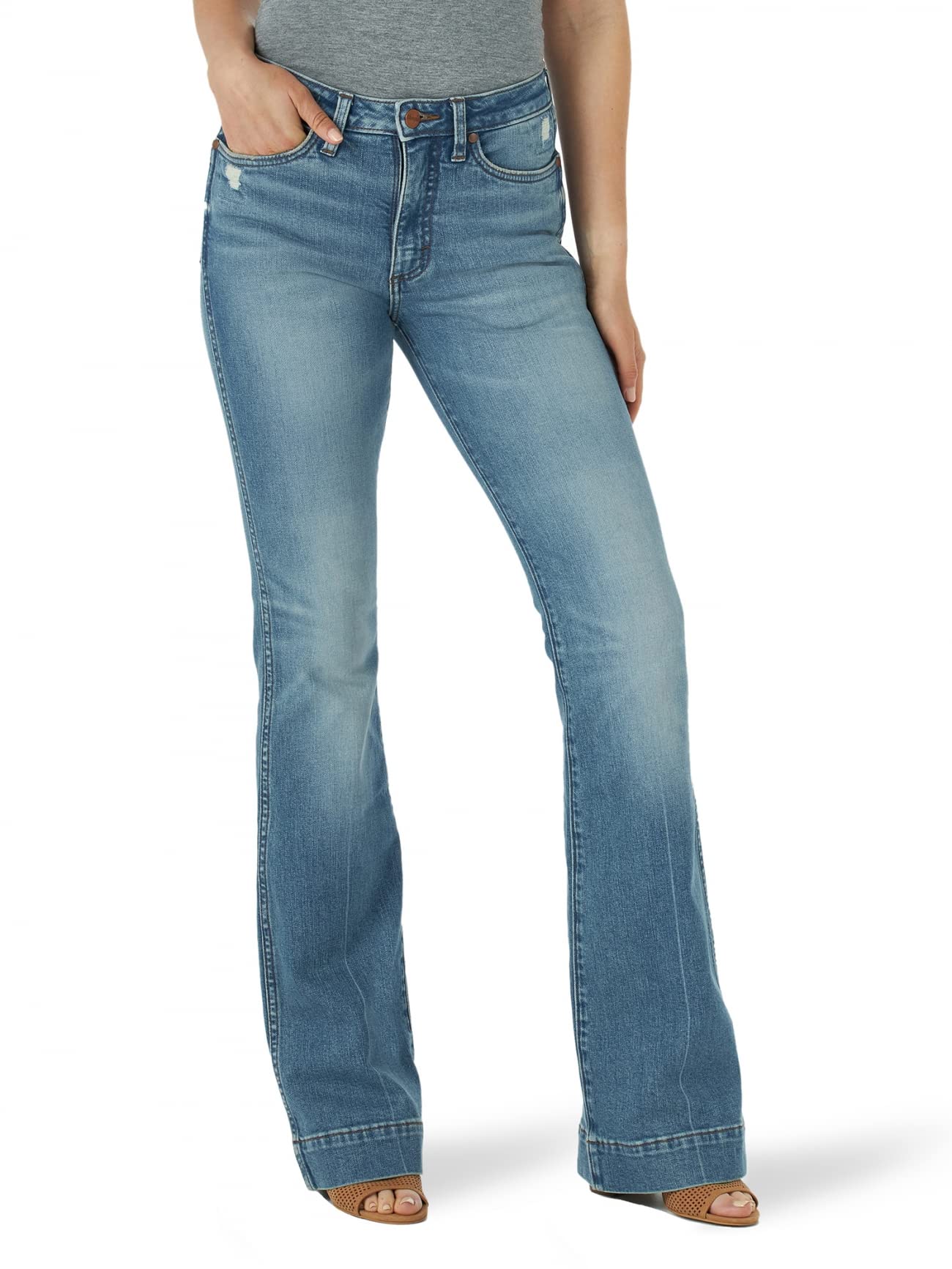 Wrangler Women's Retro High Rise Bootcut Jeans - Vintage Style Stretch Denim Pants for Casual & Work Wear