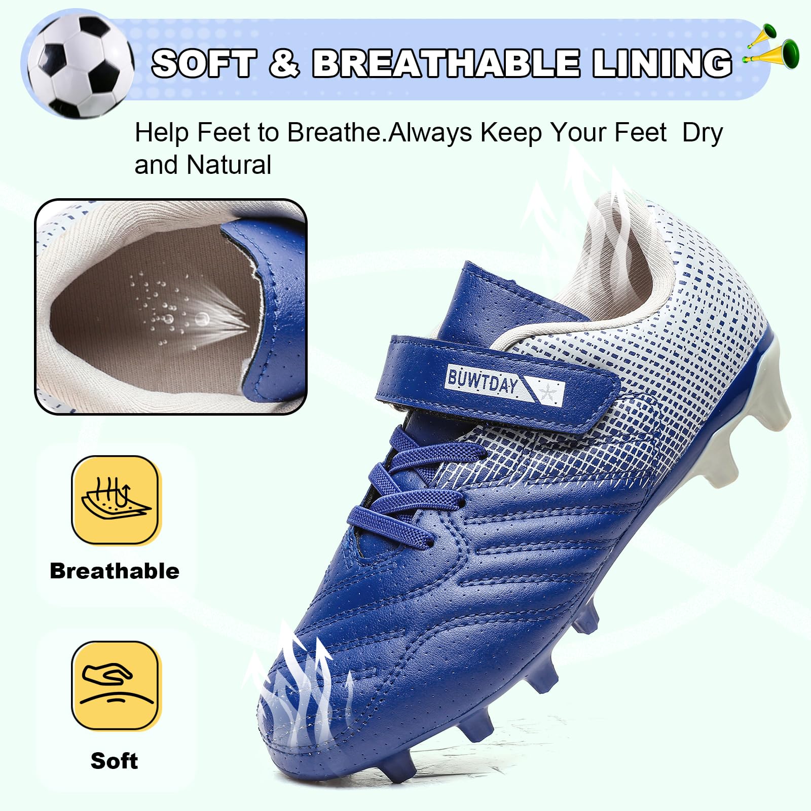**Best Kids Soccer Cleats for Boys & Girls - Youth Football Shoes for Outdoor & Firm Ground (Little Kid/Big Kid) - Perfect for Training, Matches & Sports Activities**